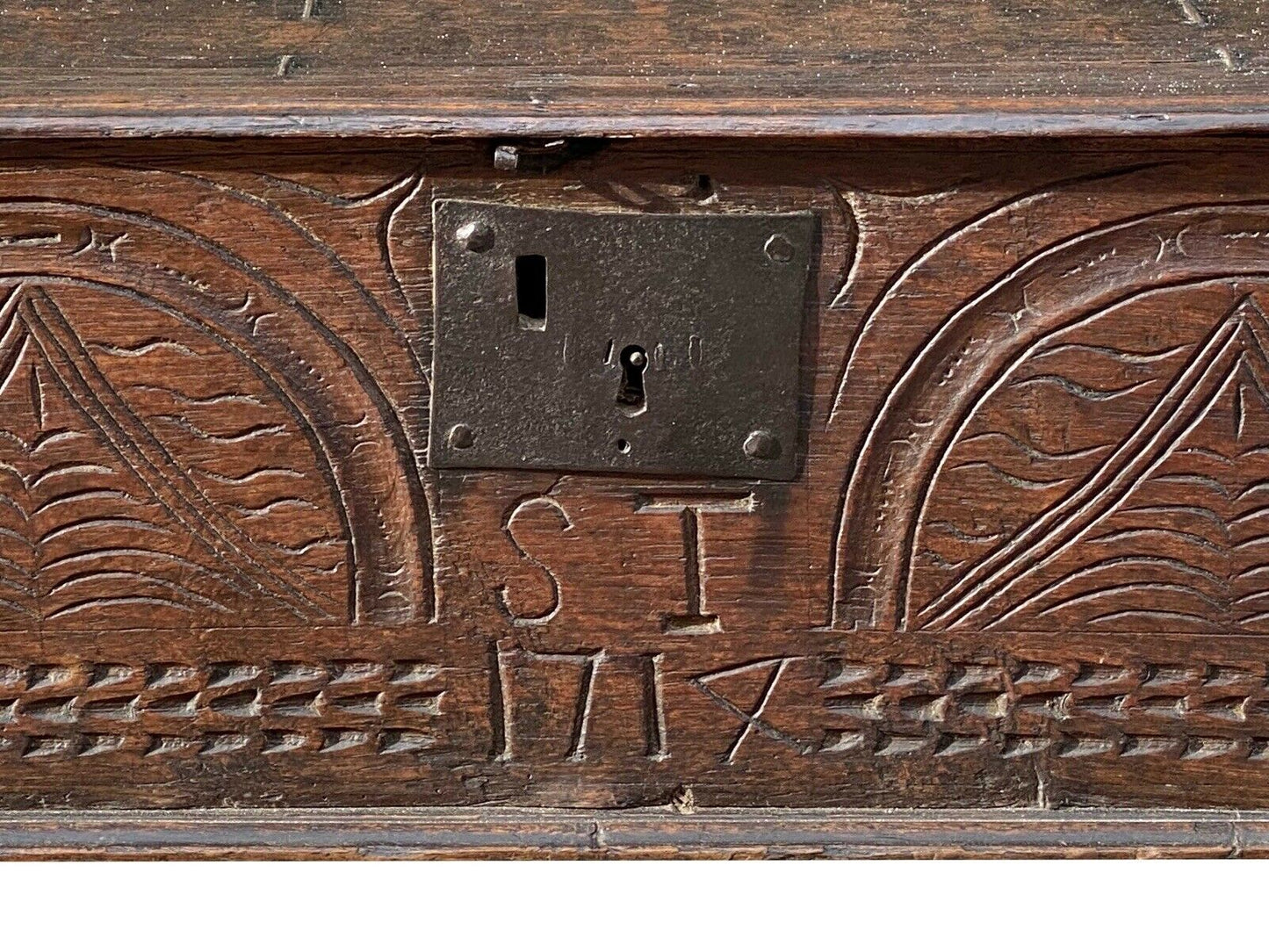 18th C Antique William & Mary Carved Oak Bible Box ~ Dated 1717