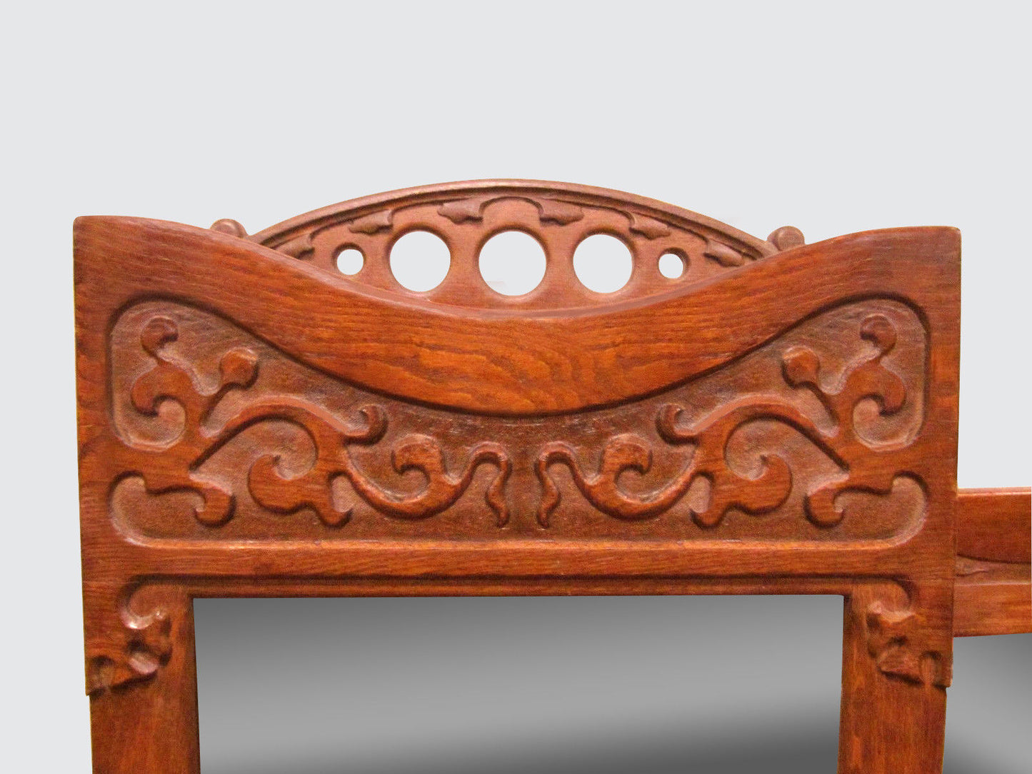 VICTORIAN 19TH CENTURY OAK SIDE BY SIDE DESK WITH BRASS HARDWARE