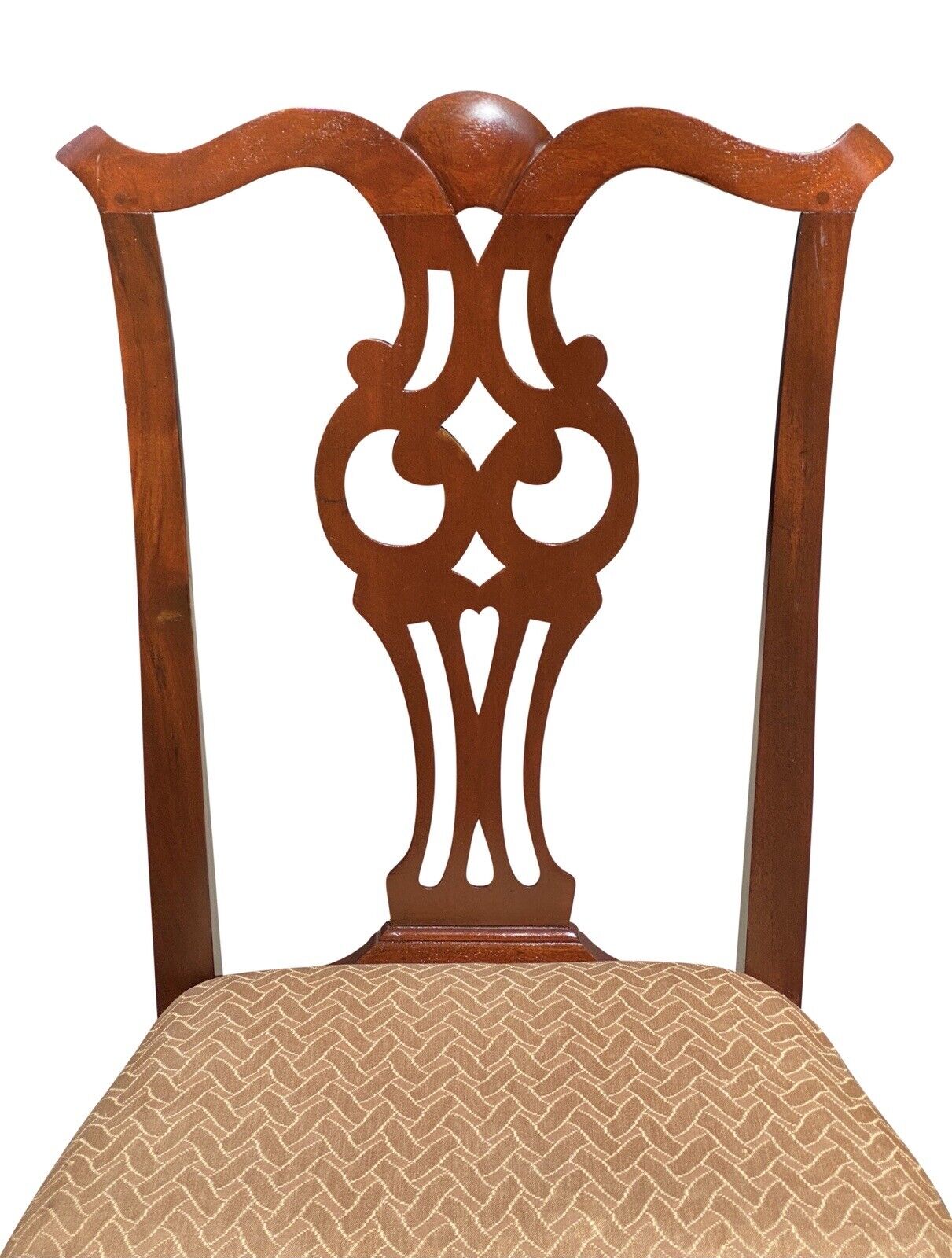 18th C Antique Pair of Salem Ma Chippendale Chairs - Heart & Diamond Design