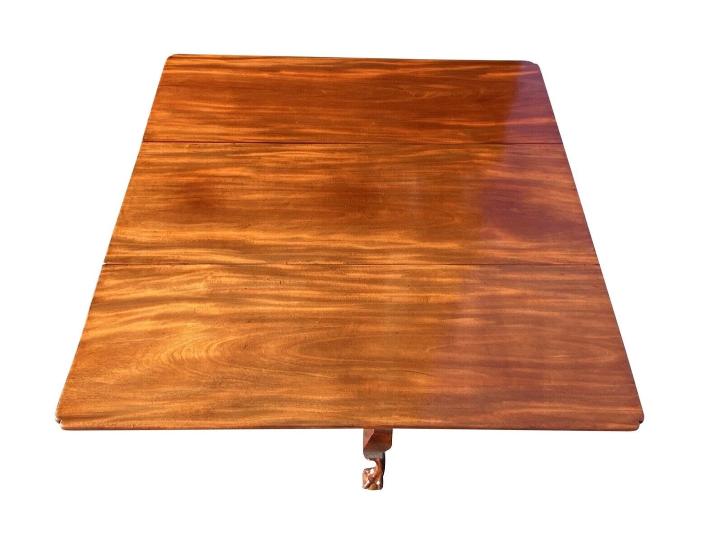 19th C Antique Centennial Chippendale Mahogany Drop Leaf Dining Table