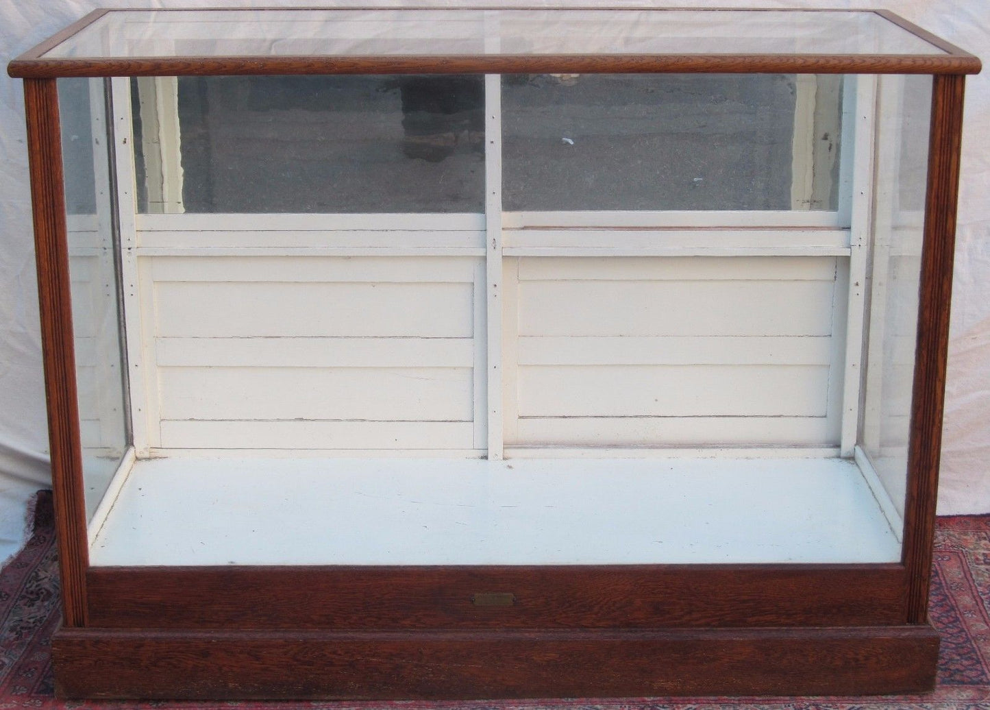 VICTORIAN OAK DISPLAY CASE BY CHARLES P. WHITTLE BOSTON