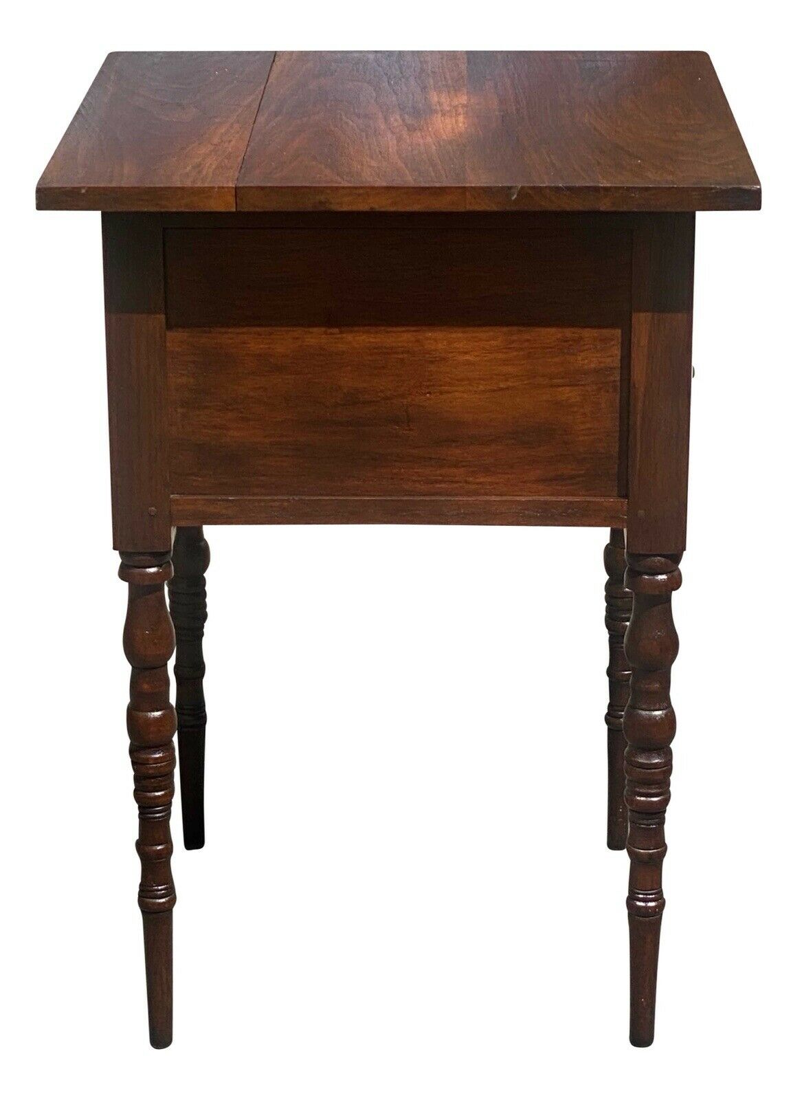 19TH C ANTIQUE FEDERAL PERIOD VIRGINIA WALNUT 2 DRAWER WORK TABLE / NIGHTSTAND