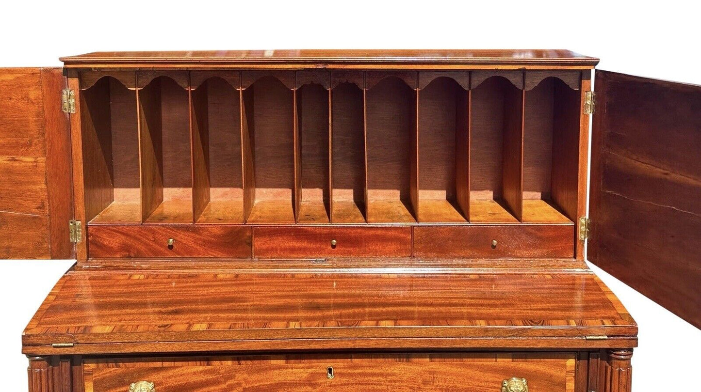 Antique Federal Boston Mahogany & Rosewood Secretary Desk - School of T. Seymour