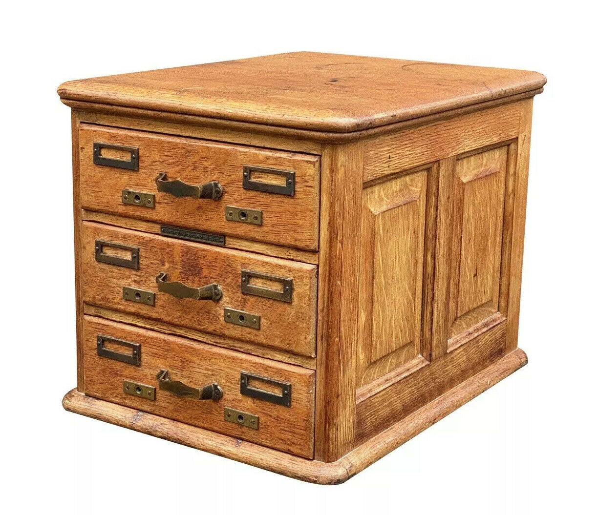 20th C Antique Tiger Oak Desktop File Cabinet ~ Library Bureau Sole Makers
