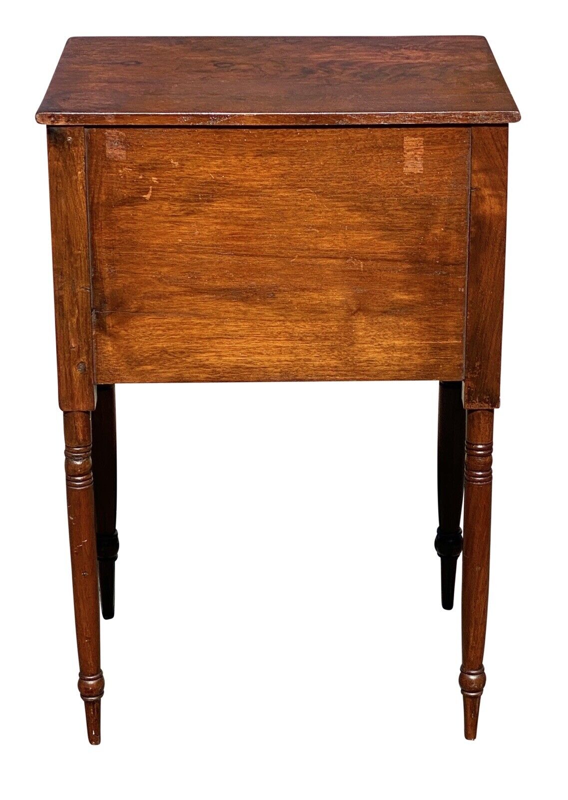 19th C Antique Sheraton Pennsylvania Walnut 2 Drawer Worktable / Nightstand