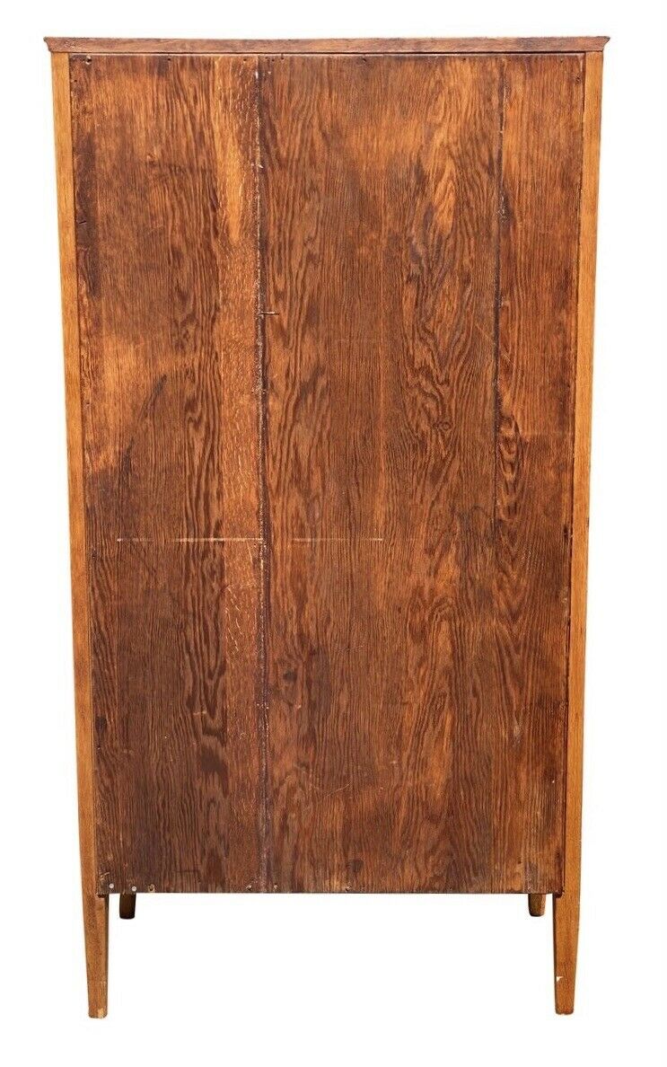 20th C Antique Arts & Crafts Tiger Oak Single Door Bookcase / China Cabinet