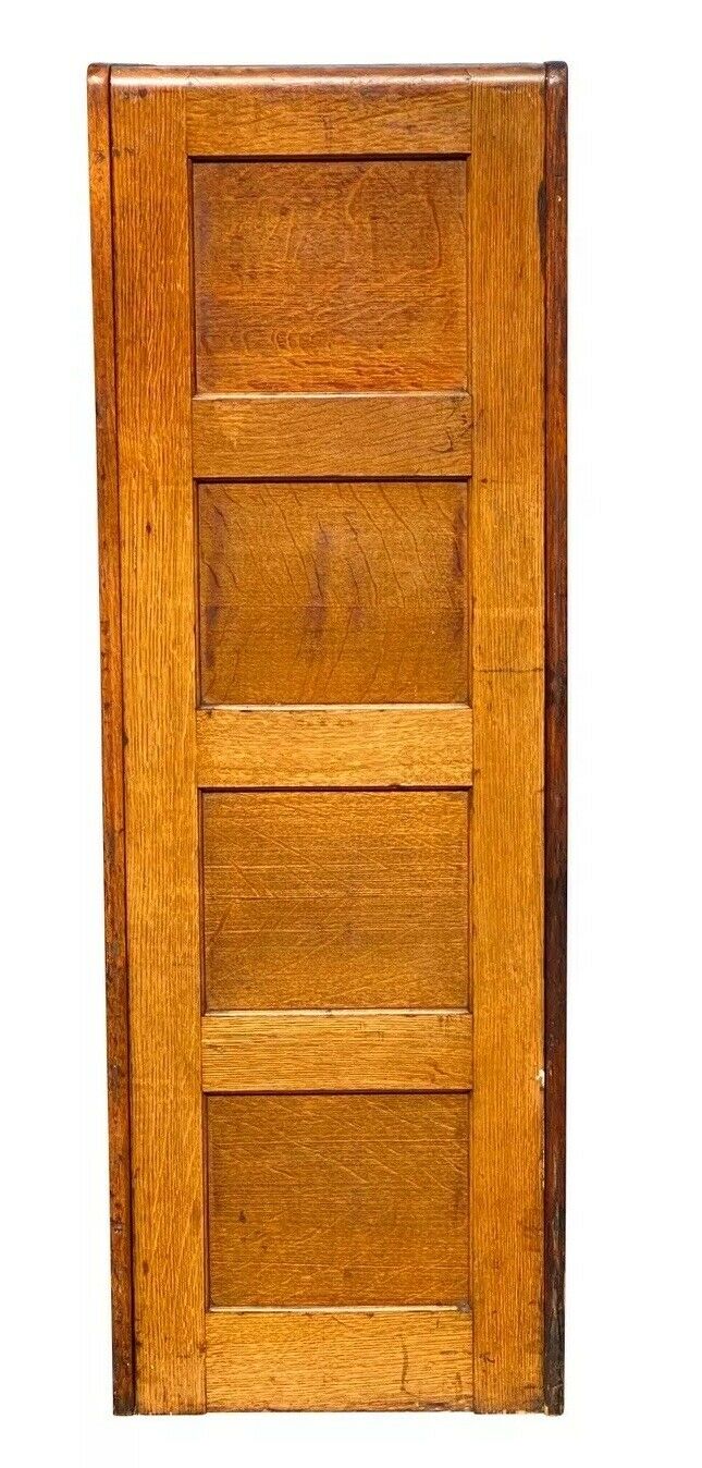 20TH C ANTIQUE LIBRARY BUREAU MAKERS ARTS & CRAFTS 4 DRAWER OAK FILE CABINET