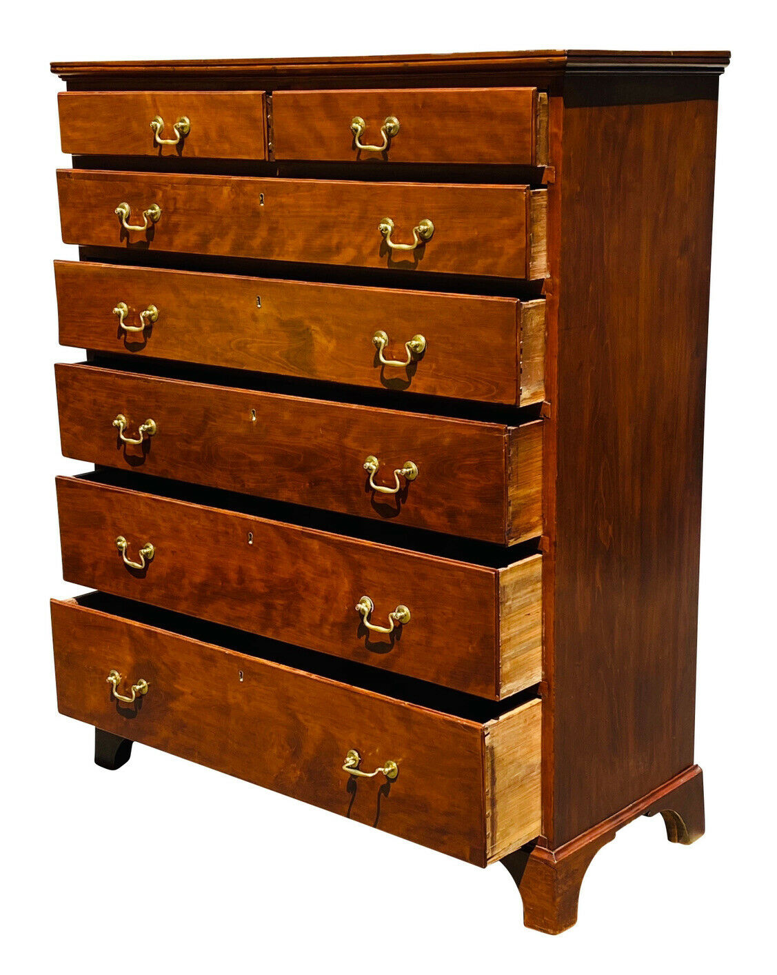 19TH C ANTIQUE KENTUCKY CHERRY HEPPLEWHITE DRESSER / TALL CHEST ~ SOUTHERN US