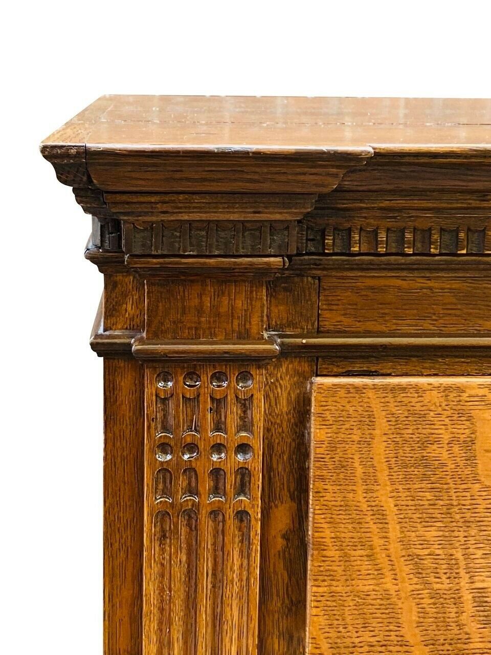 19TH C ANTIQUE LARGE VICTORIAN TIGER OAK 6 DRAWER LATERAL FILE CABINET ~ 5+ FEET