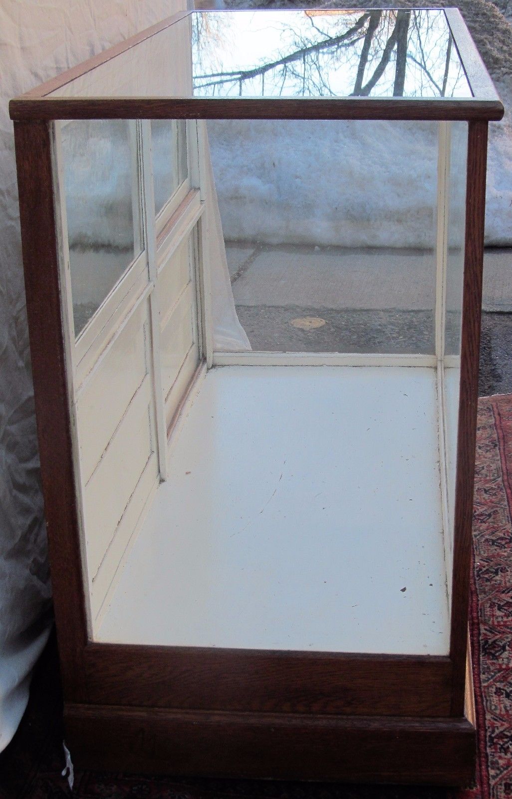 VICTORIAN OAK DISPLAY CASE BY CHARLES P. WHITTLE BOSTON