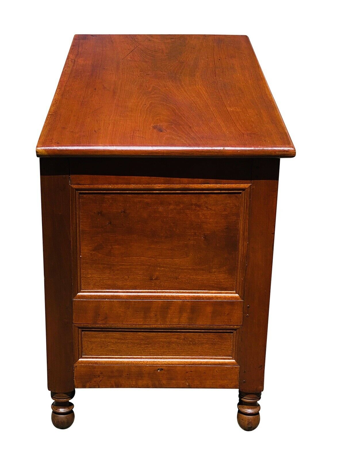 19TH C ANTIQUE FEDERAL PERIOD PENNSYLVANIA CHERRY 2 DRAWER BLANKET BOX