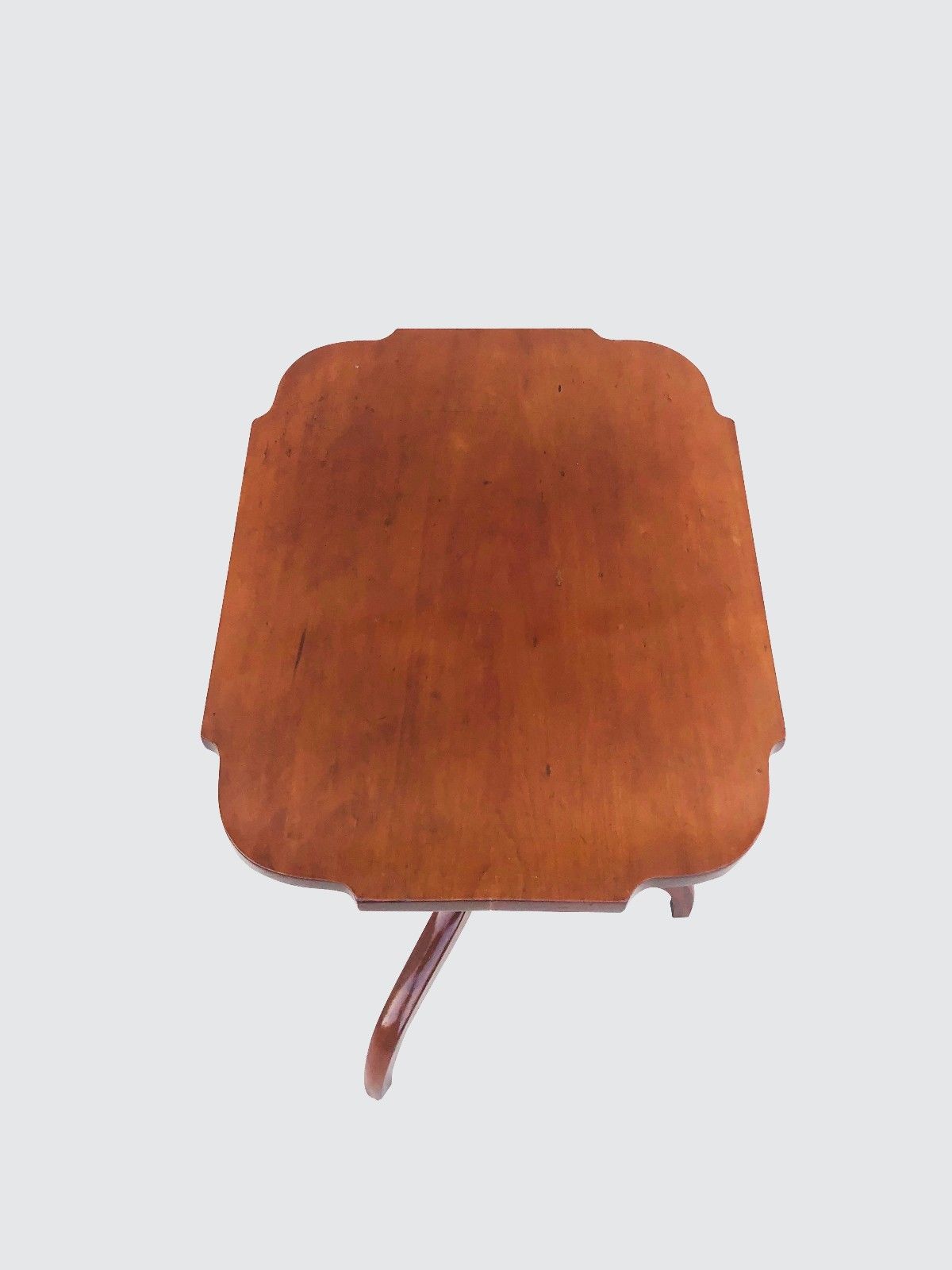 TIGER MAPLE & CHERRY 18TH CENTURY FEDERAL TILT TOP CANDLESTAND WITH OVOLO TOP
