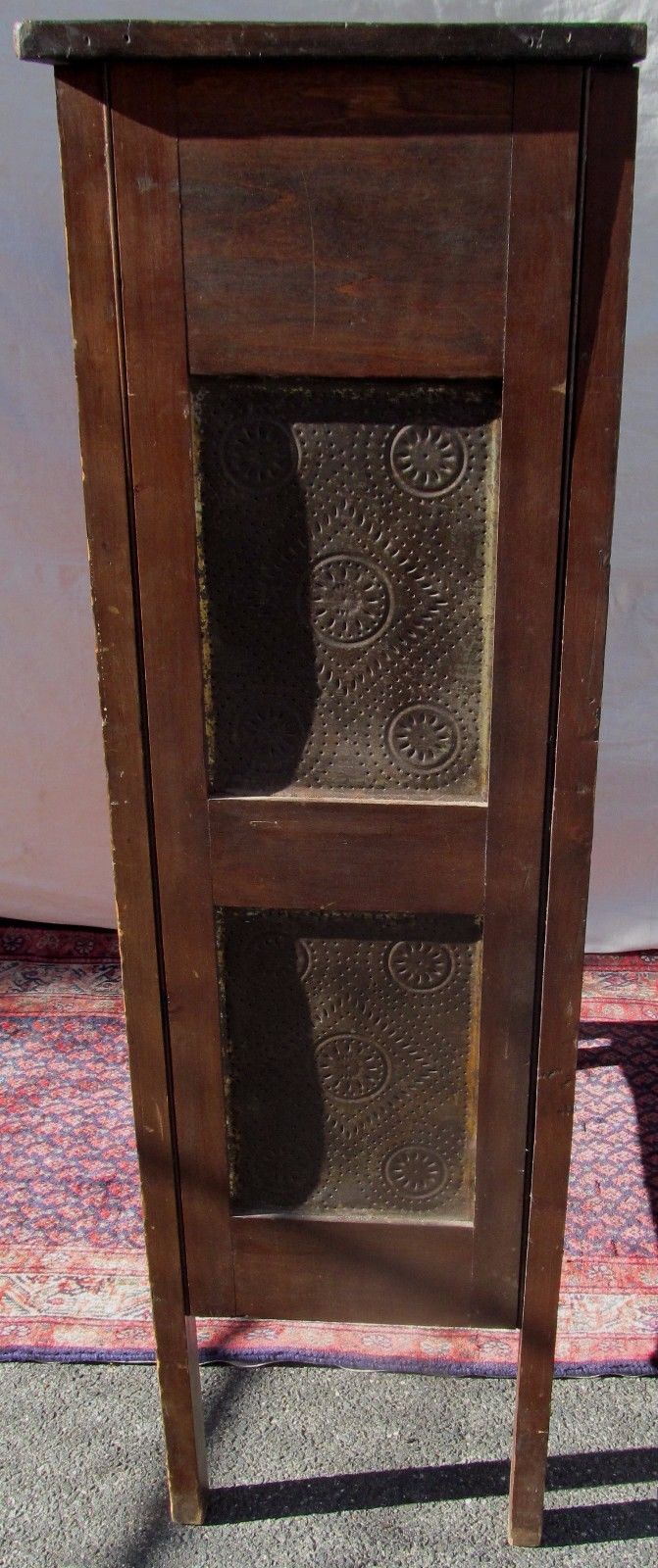 ANTIQUE PIE SAFE BY CHITTENDEN & EASTMAN BURLINGTON, IOWA DATE 1889 PUNCHED TIN