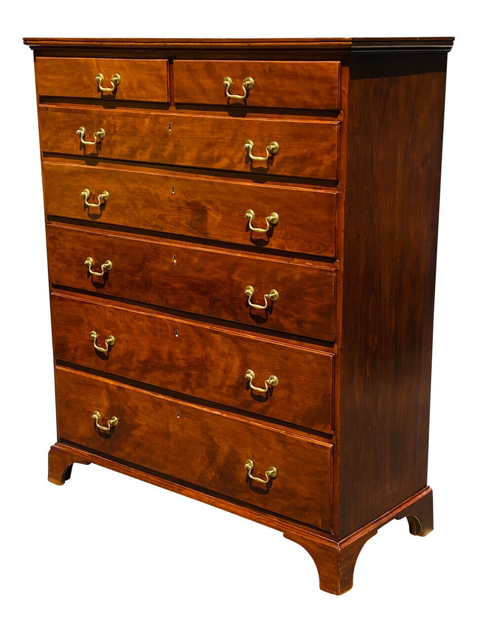 19TH C ANTIQUE KENTUCKY CHERRY HEPPLEWHITE DRESSER / TALL CHEST ~ SOUTHERN US