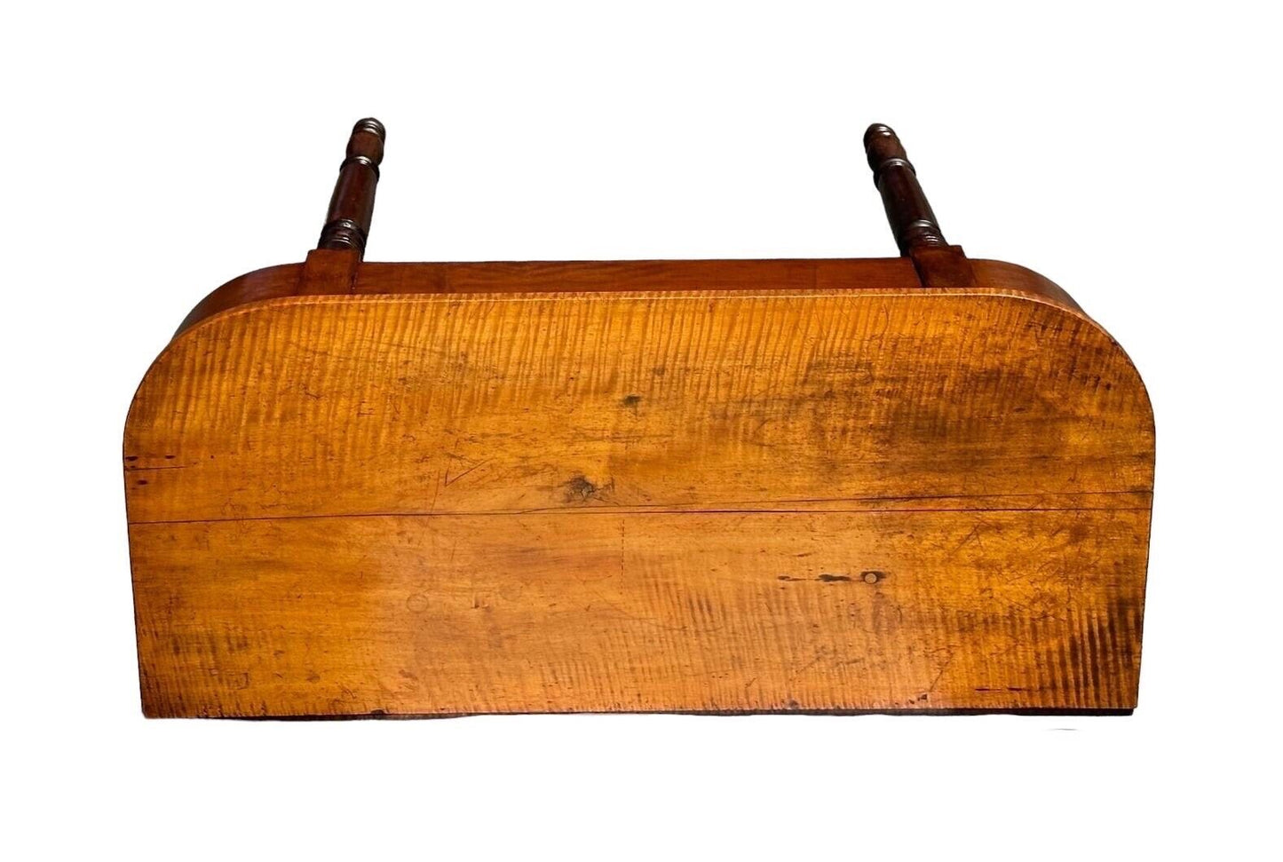 Early 19th Century Antique Federal Tiger Maple & Cherry Dropleaf Bakers Table