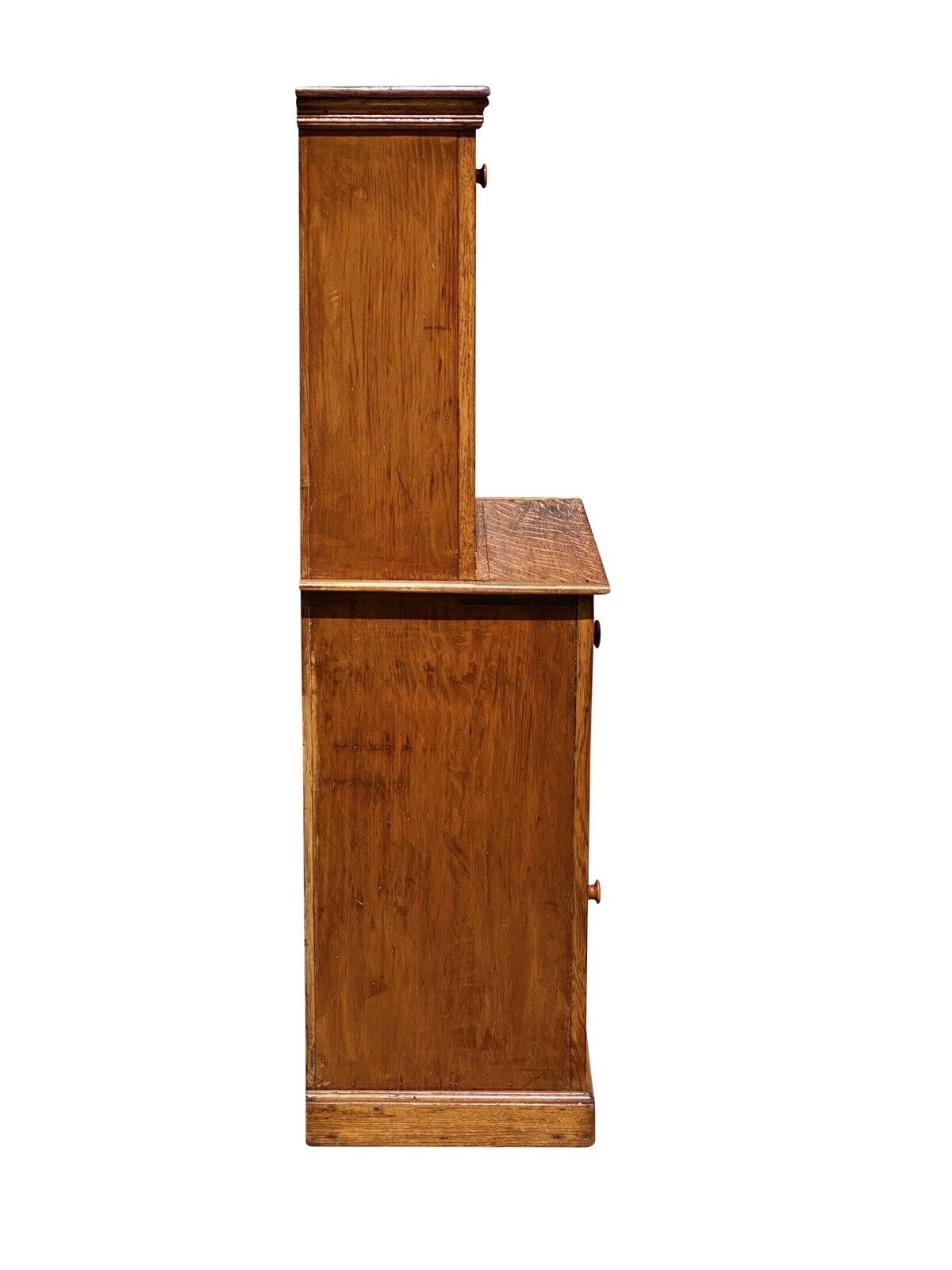 Antique Arts & Crafts Oak Liquor Cabinet With Geometric Panel Doors - Rare Size