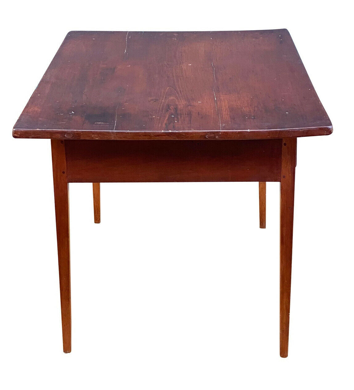 19th C Antique New Hampshire Pine Hepplewhite 1 Drawer Tavern Table