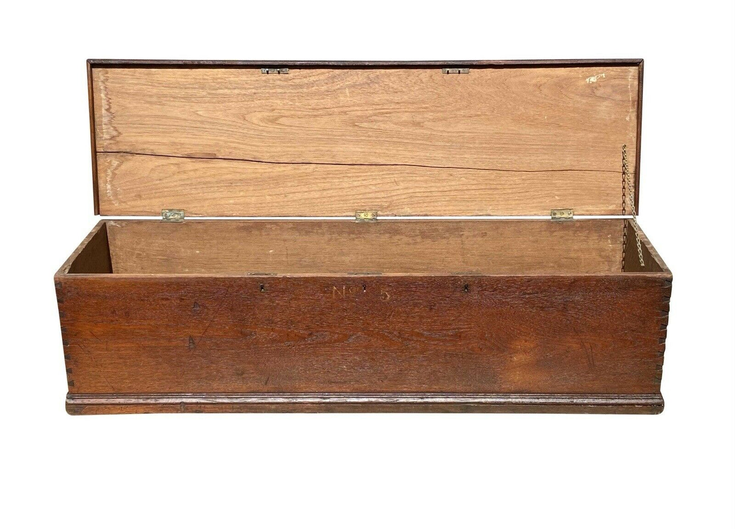 18TH C ANTIQUE WALNUT NAUTICAL CANTED SEA CHEST / RIFLE BOX ~ MUNITIONS CHEST