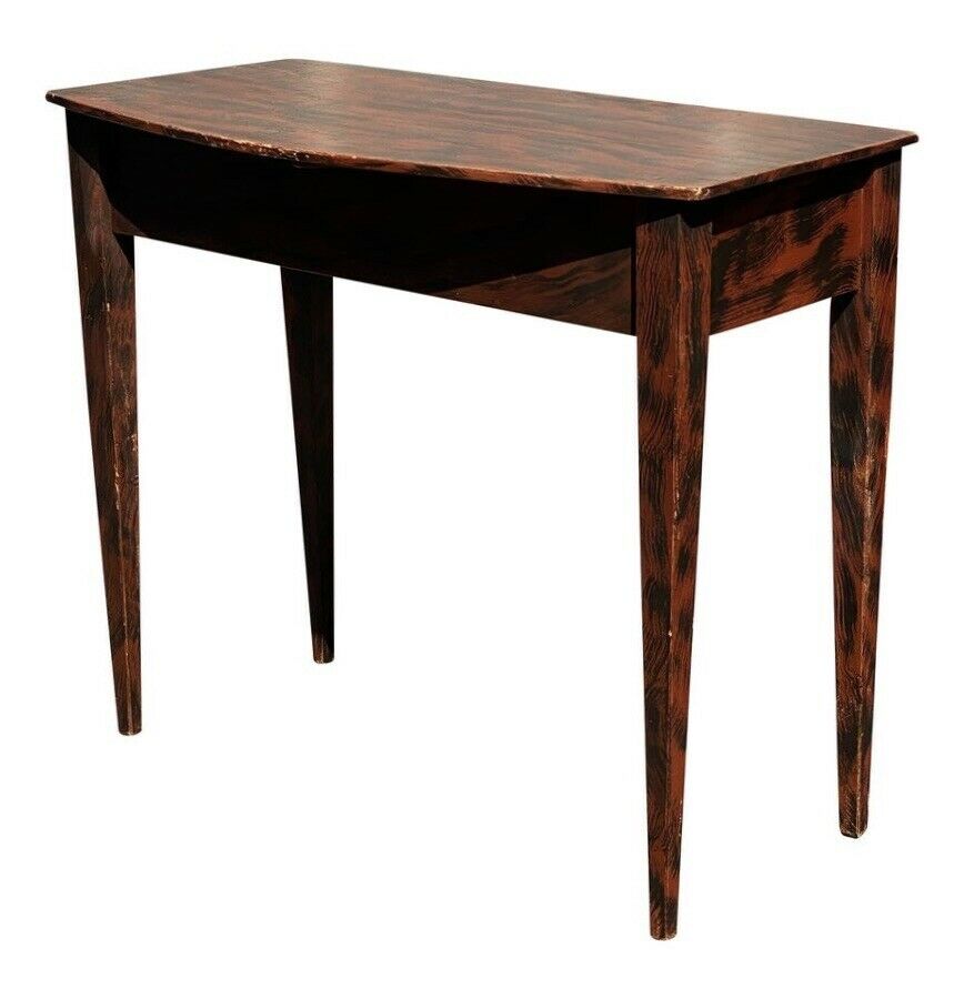 19TH C ANTIQUE HEPPLEWHITE NEW HAMPSHIRE GRAIN PAINTED TABLE