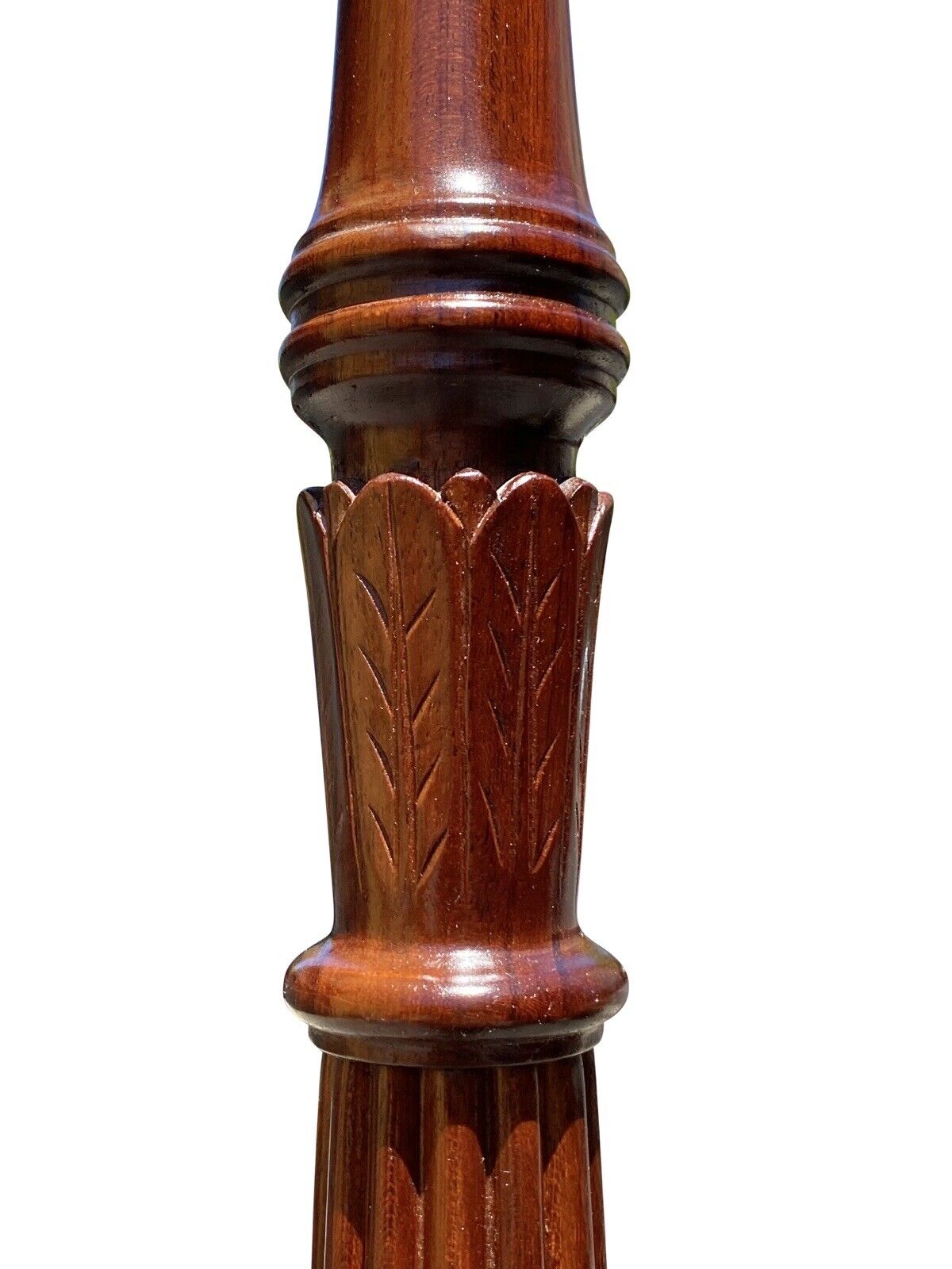 20th C Chippendale Antique Style Mahogany Queen Size Rice Carved Tester Bed