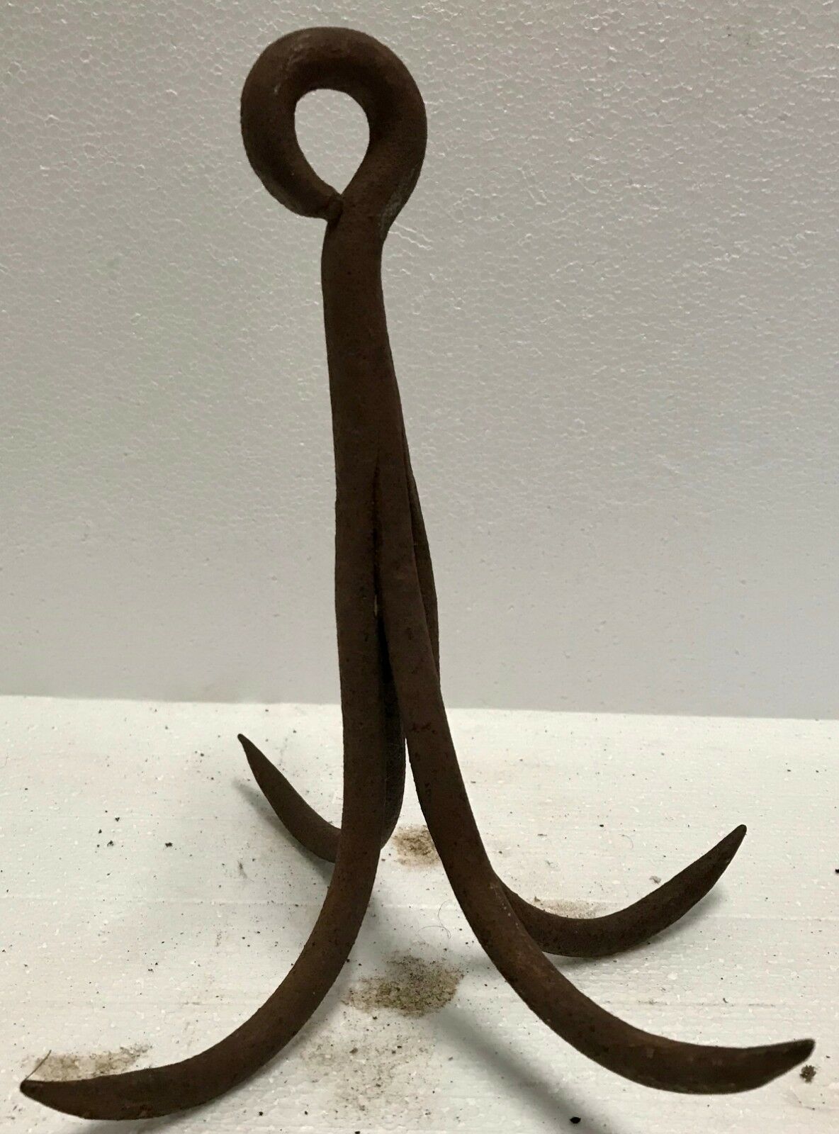 EARLY 19TH C. CAST IRON 4 PRONG GAME HOOK - KITCHEN IRON