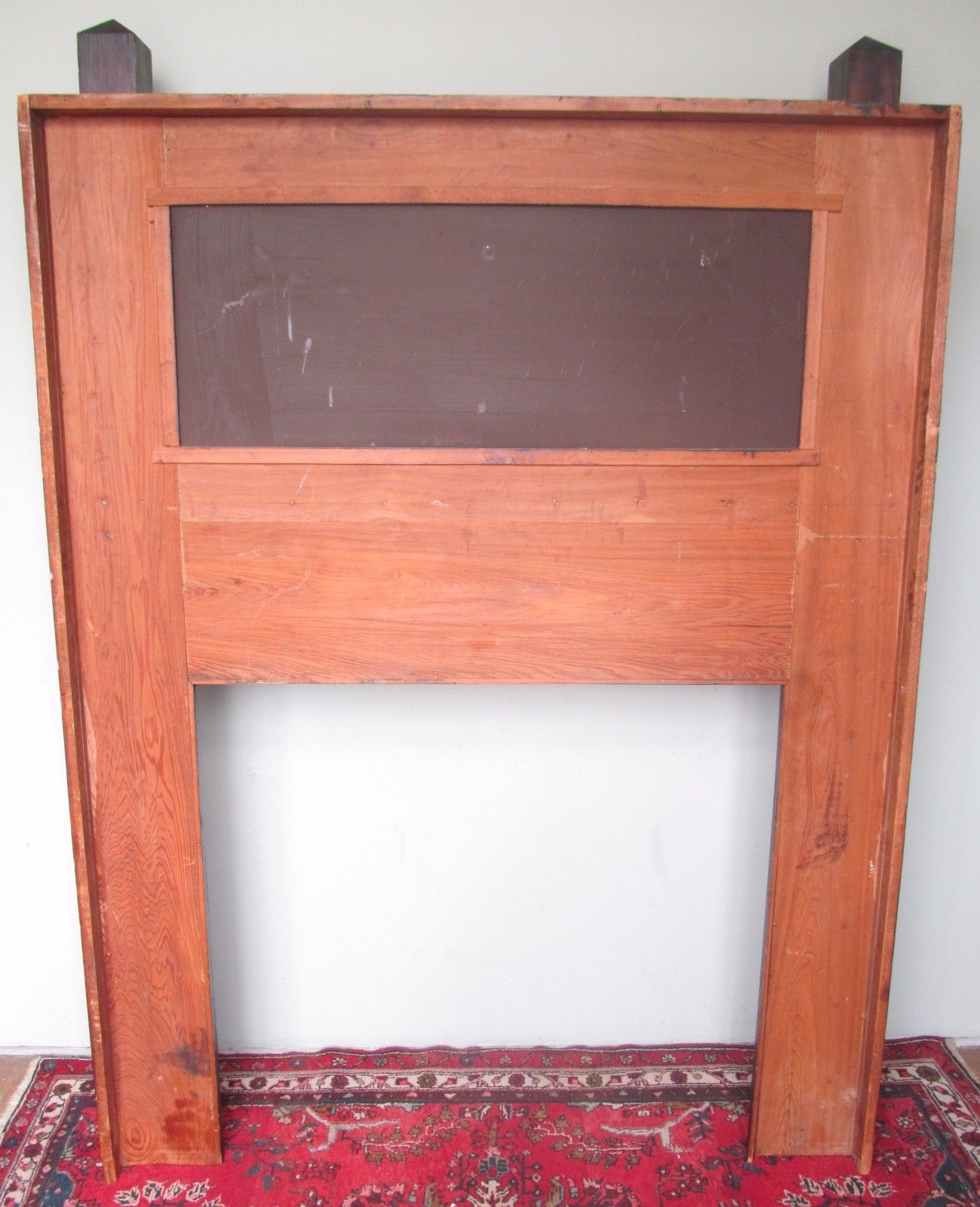ANTIQUE RARE MISSION OAK ARTS & CRAFTS MANTLE IN FUMED ORIGINAL FINISH