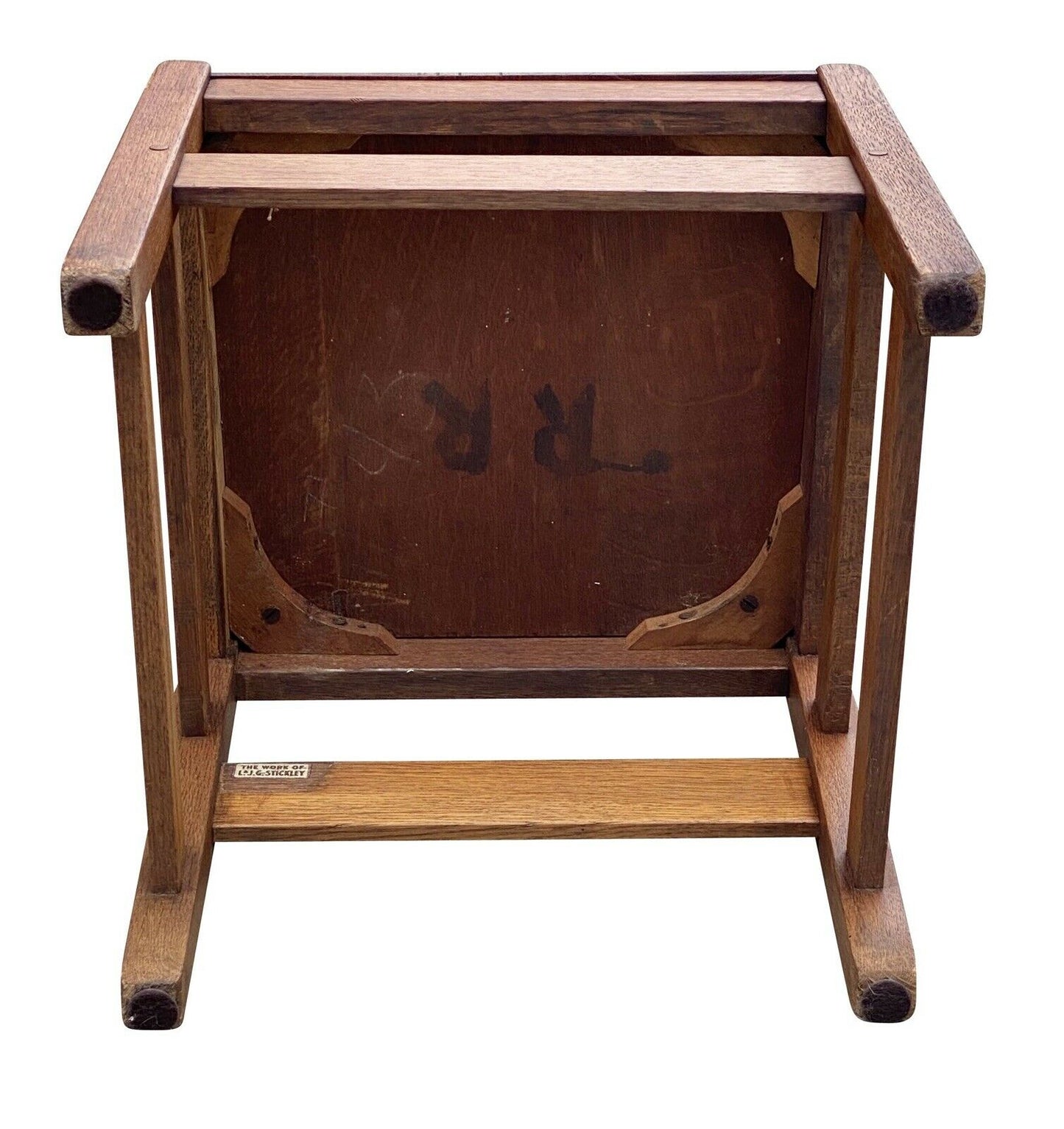 20TH C ANTIQUE L & JG STICKLEY TIGER OAK SIDE CHAIR #950
