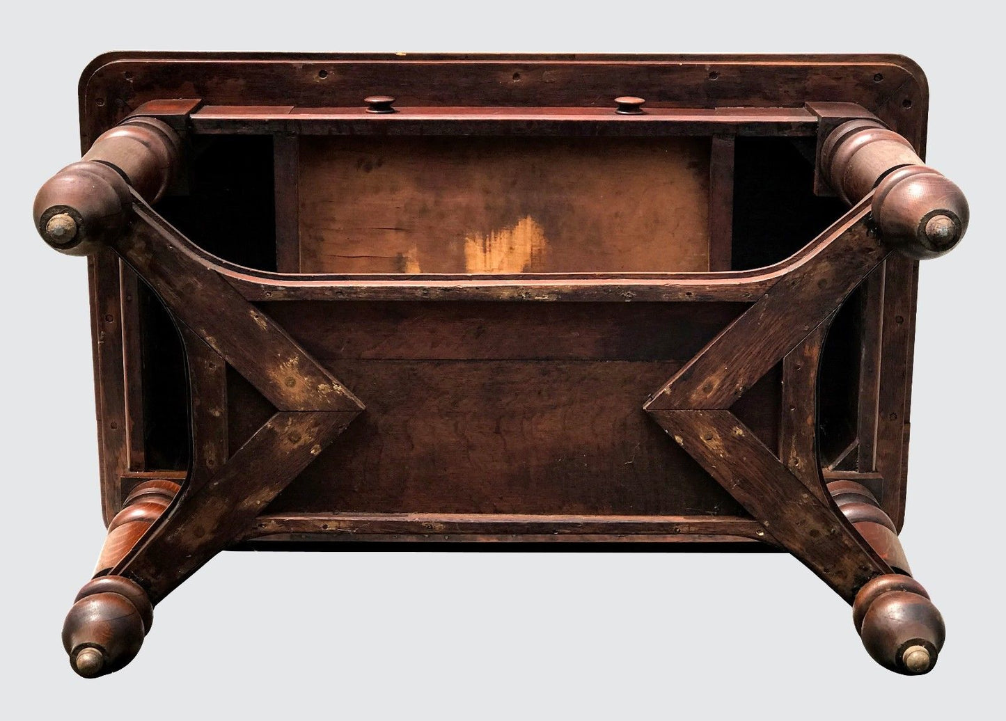 VICTORIAN SOLID OAK 1 DRAWER LIBRARY TABLE / DESK IN ORIGINAL FINISH