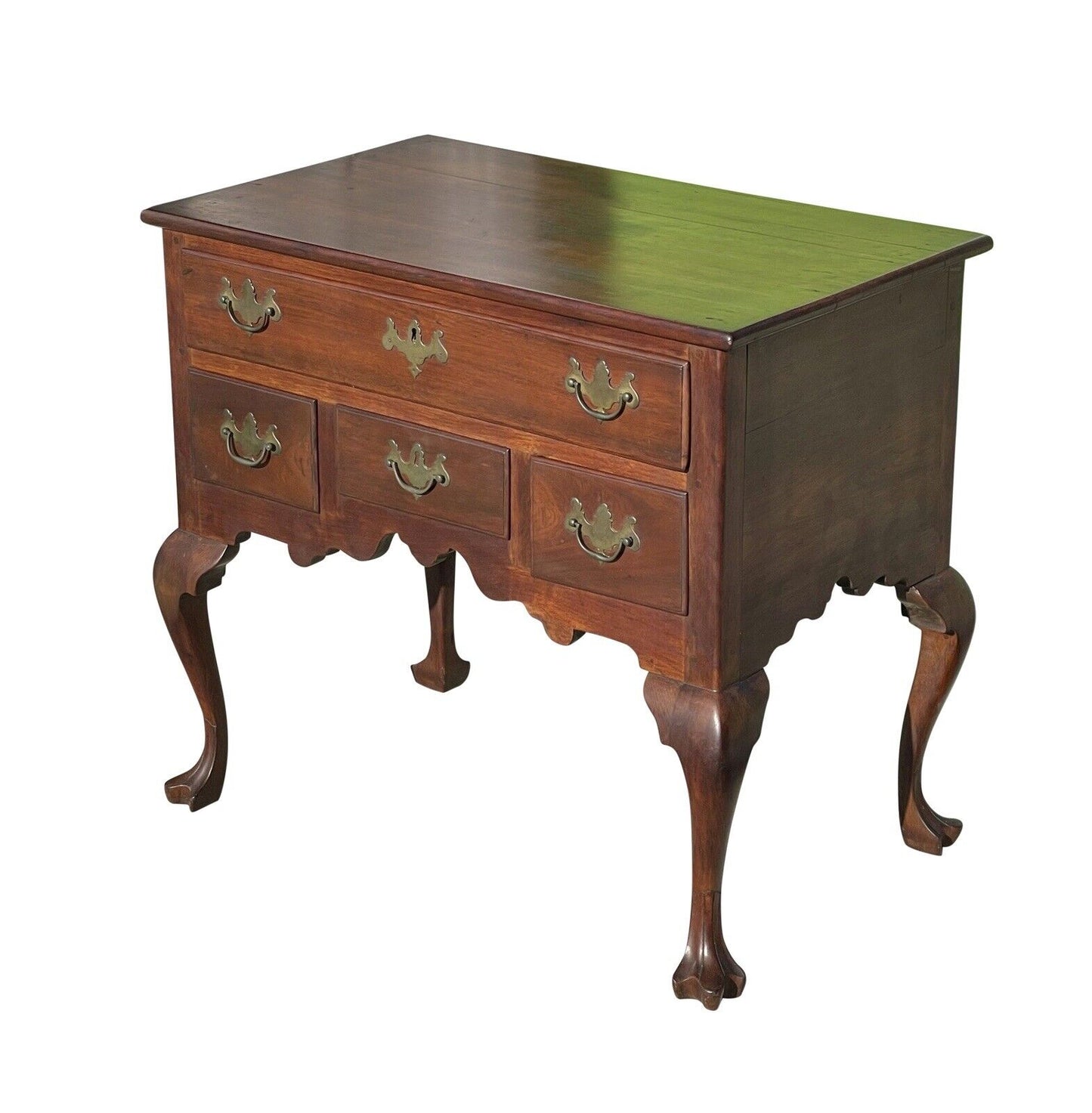 Antique Queen Anne Pennsylvania Walnut Dressing Table / Lowboy With Trifid Feet