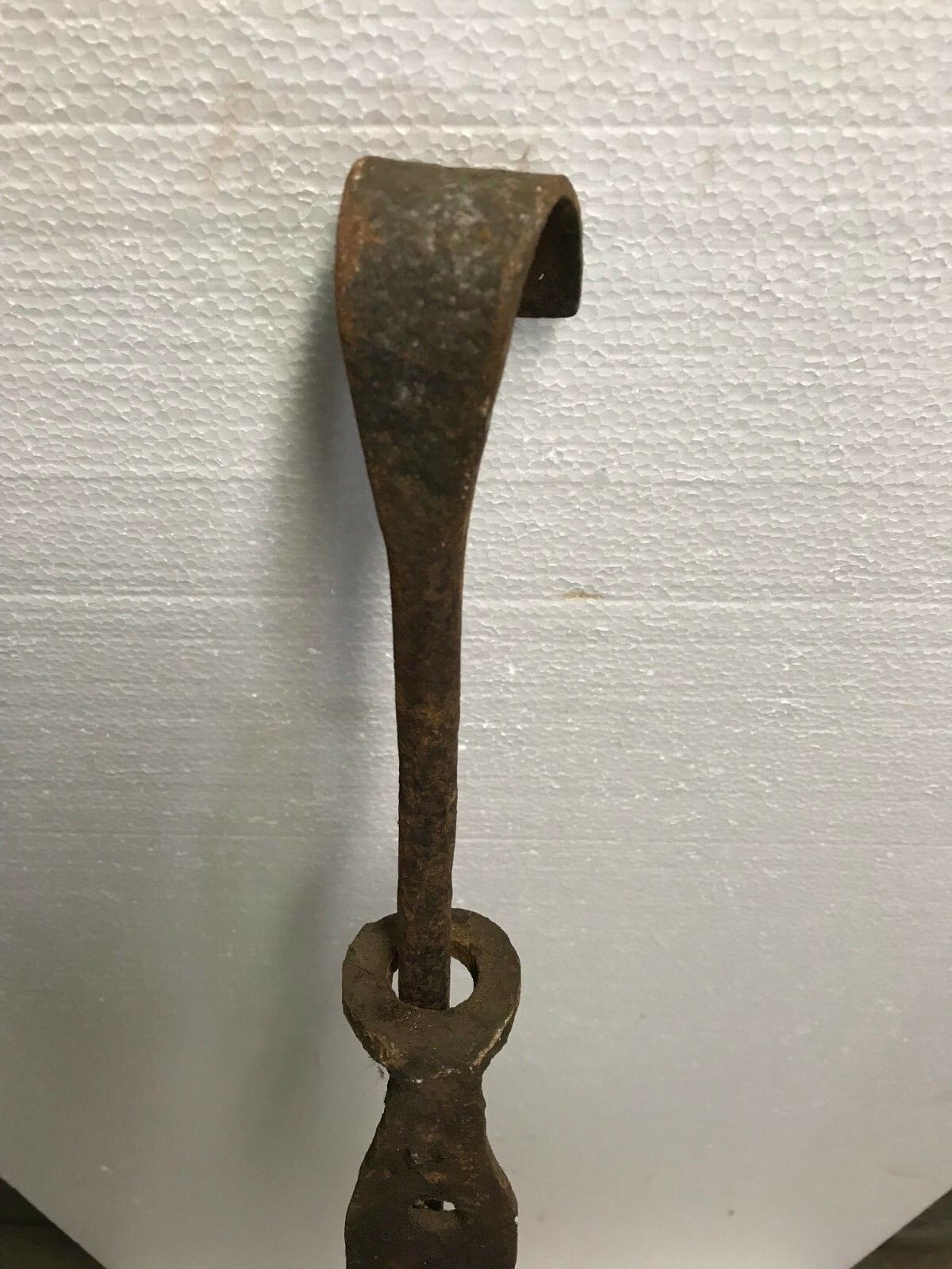 EARLY 19TH C CAST IRON & WROUGHT IRON ADJUSTABLE TRAMMEL