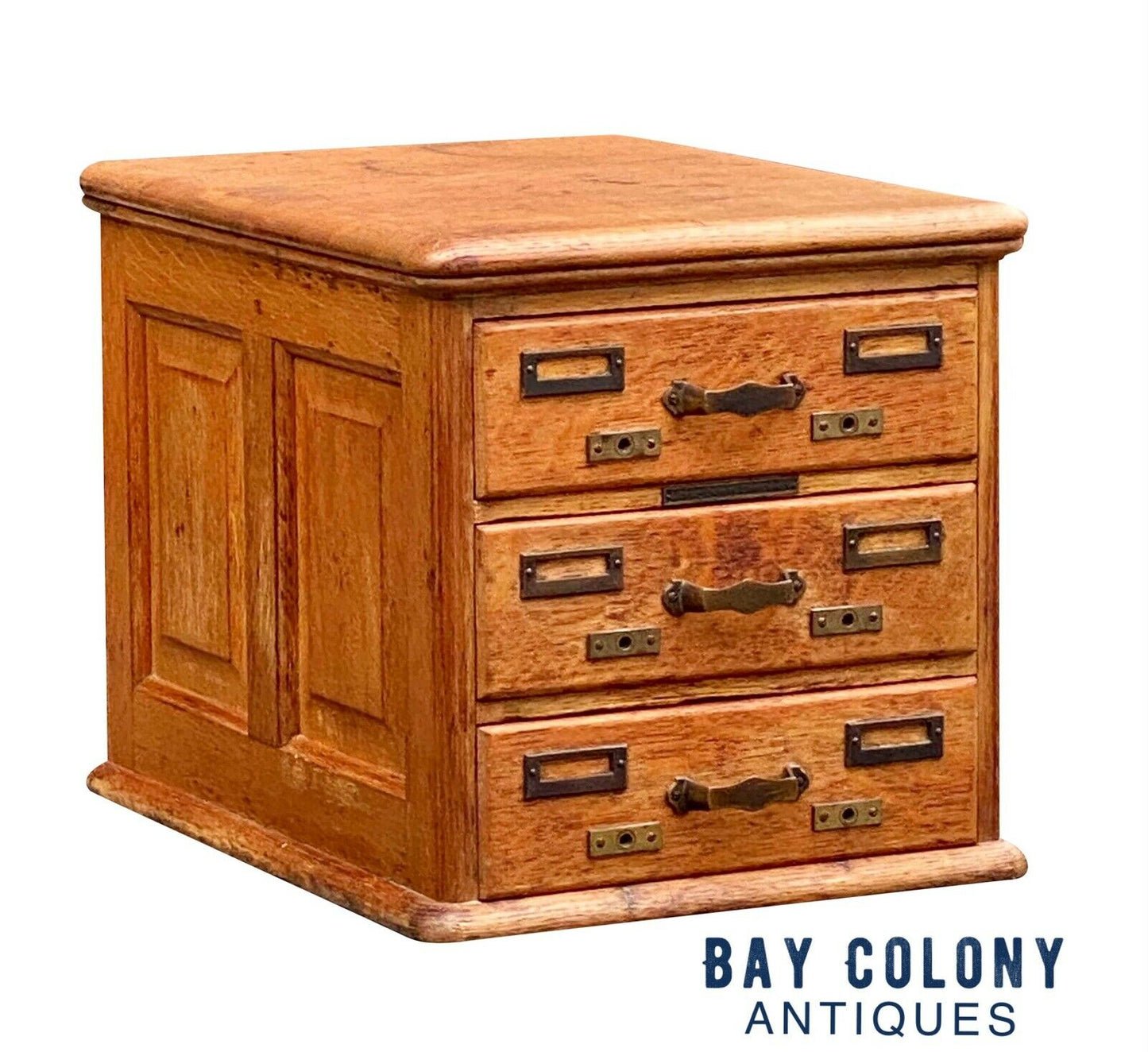 20th C Antique Tiger Oak Desktop File Cabinet ~ Library Bureau Sole Makers