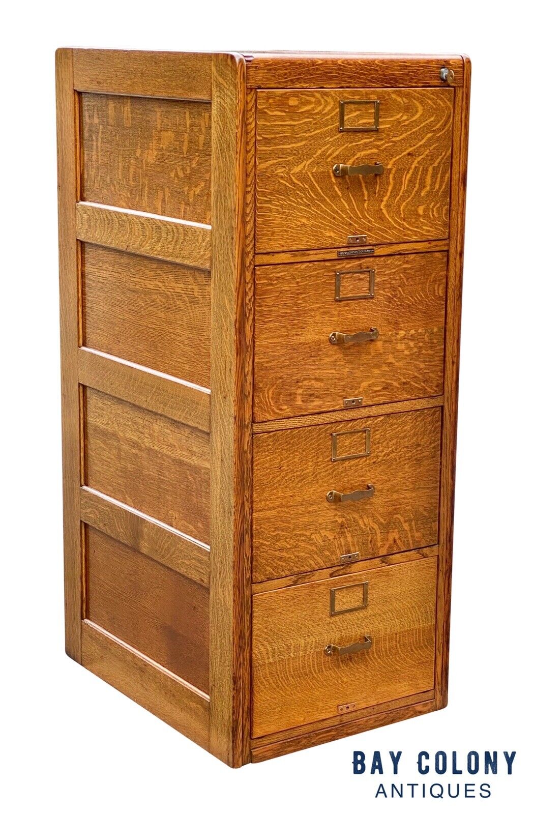 Antique Arts & Crafts Tiger Oak Legal Size File Cabinet - Library Bureau Makers