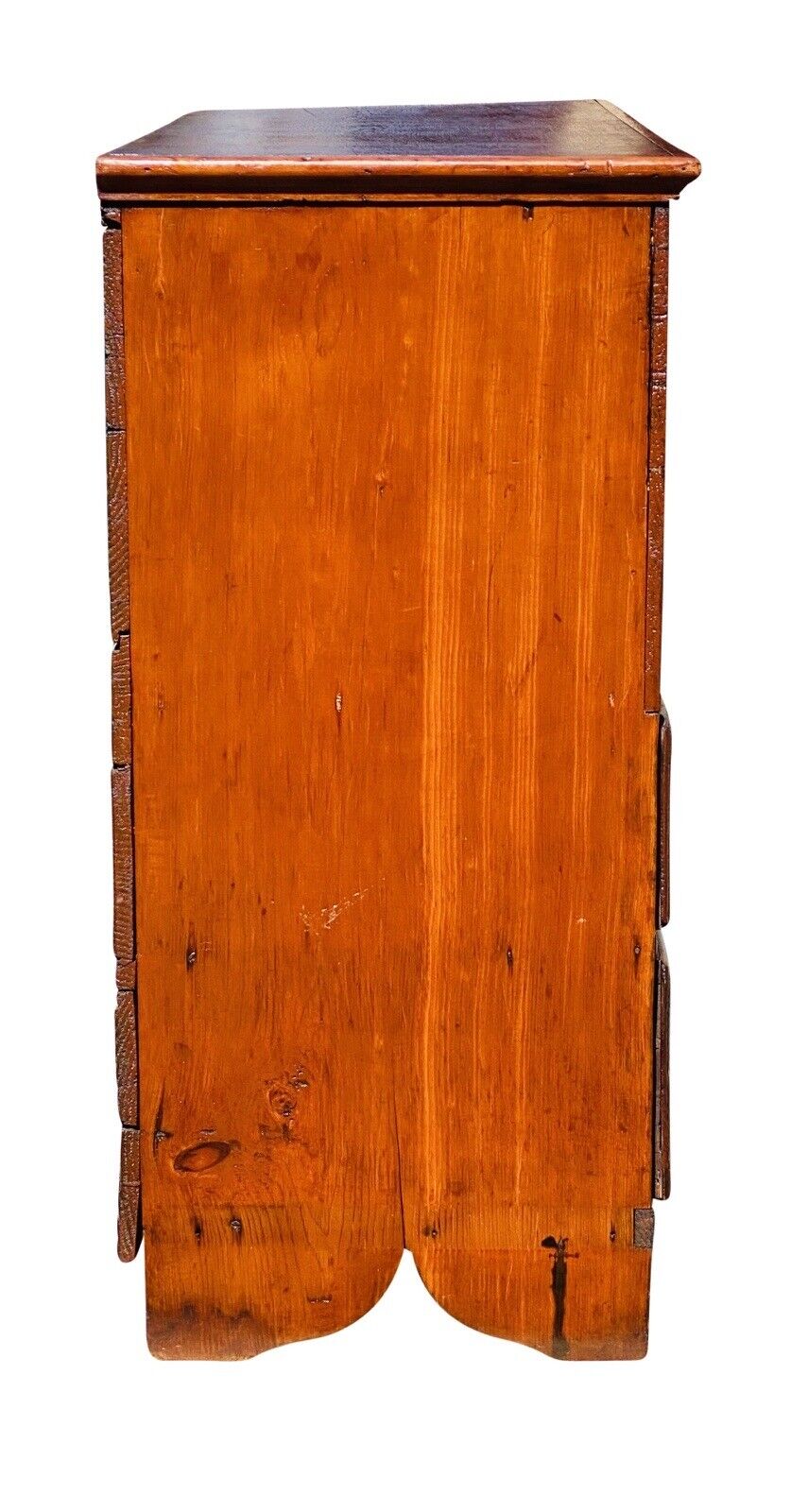 18TH C ANTIQUE NEW ENGLAND QUEEN ANNE PUMPKIN PINE BLANKET CHEST WITH 2 DRAWERS