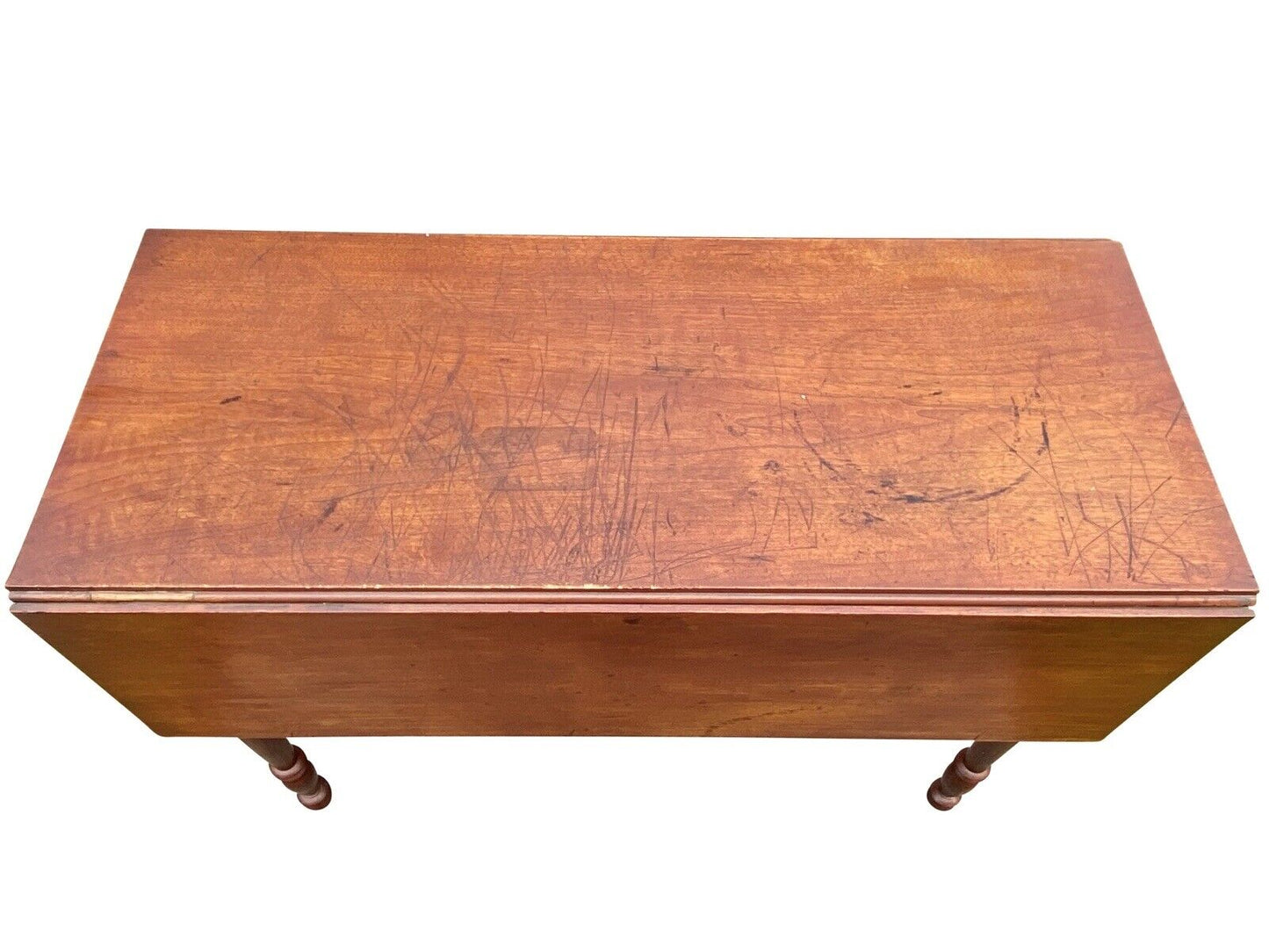 Antique New England Cherry Drop Leaf Dining Table / Farmhouse Table