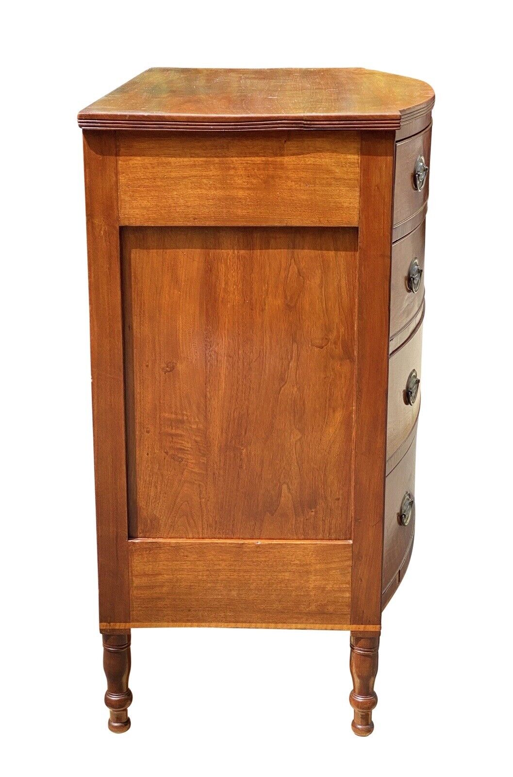 18th Century Antique Sheraton Cherry Bowfront Chest of Drawers / Dresser