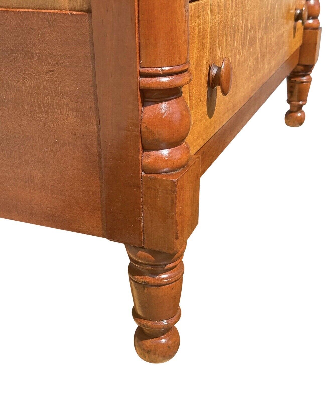 Early 19th Century Federal Birds Eye Maple Chest of Drawers With Cherry & Poplar