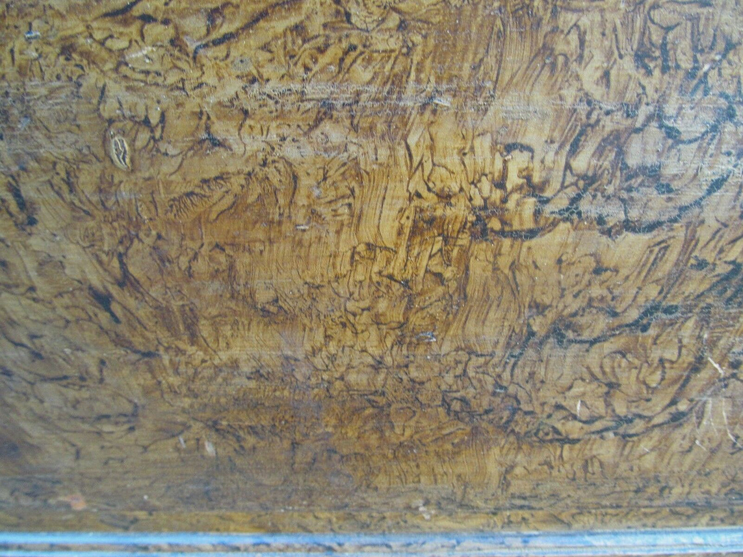18TH C HEPPLEWHITE NEW ENGLAND SPONGE GRAIN PAINTED ANTIQUE BLANKET BOX / CHEST