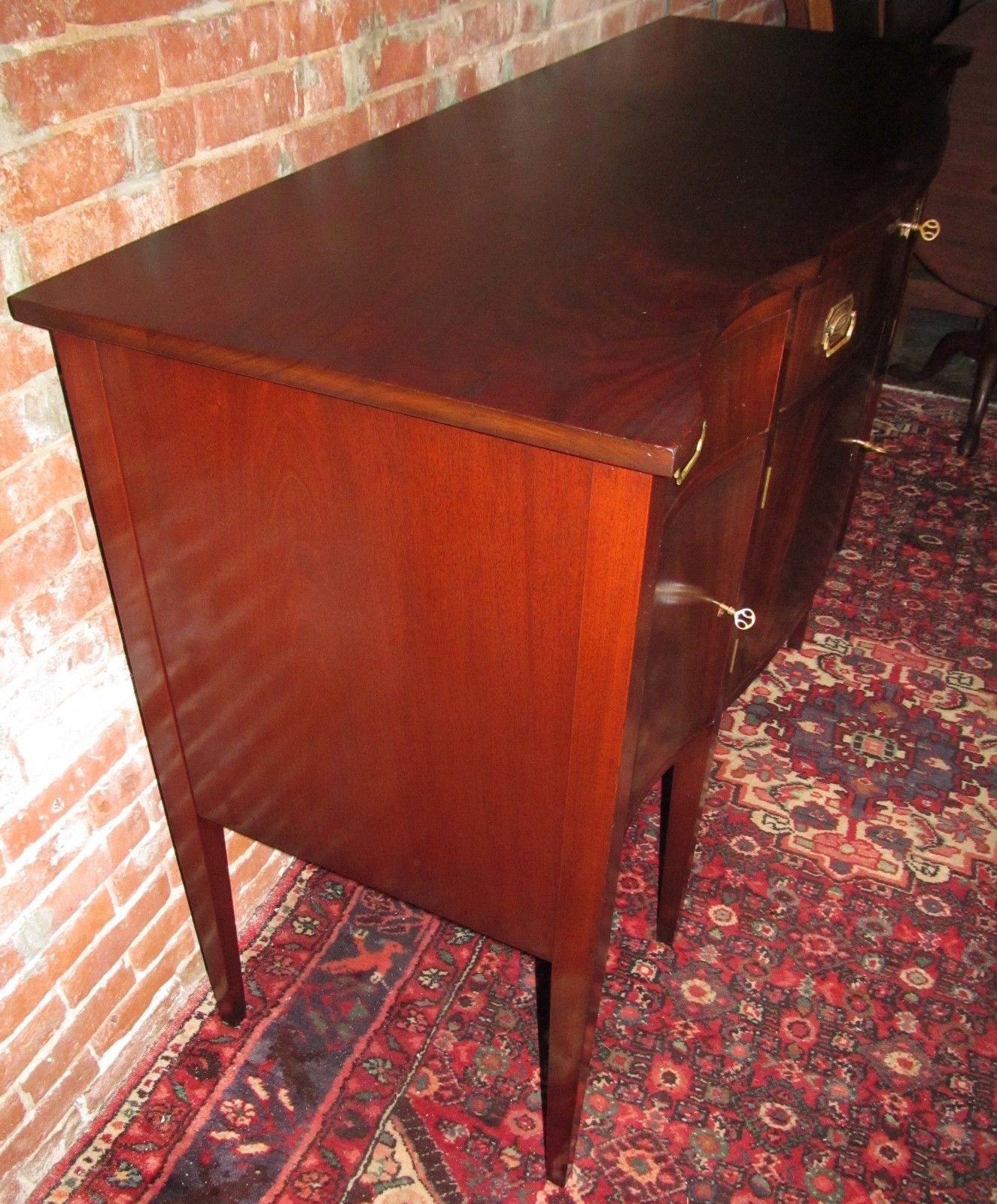 EXCEPTIONAL SOLID MAHOGANY HEPPLEWHITE SIDEBOARD BY CB SWIFT CAMBRIDGE MA