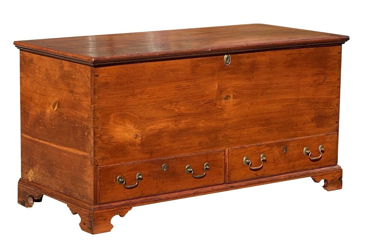 18th C Antique Pennsylvania Chippendale Cherry Blanket Box / Chest