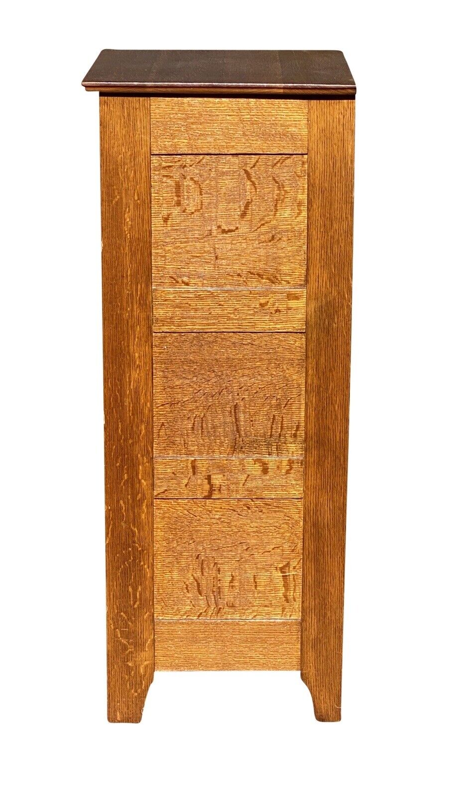 19th C Antique Victorian Tiger Oak 5 Drawer Lingerie Chest / Dresser