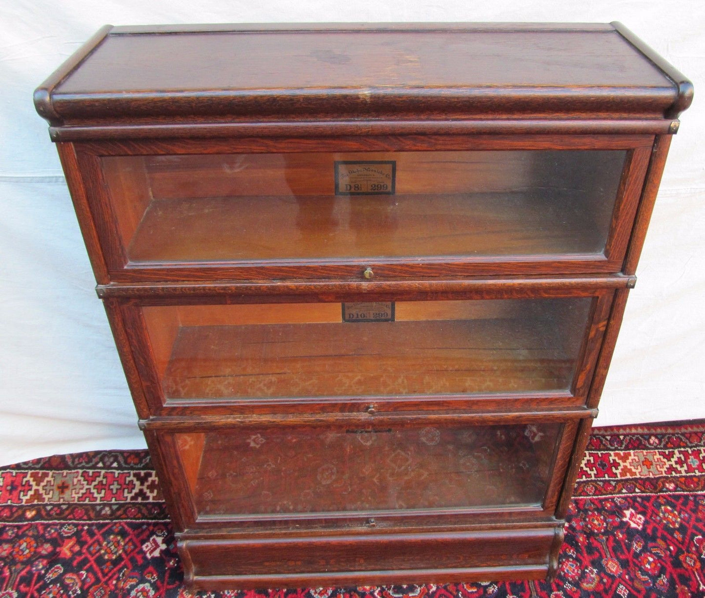 ANTIQUE OAK GLOBE WERNICKE BARRISTER BOOKCASE WITH X-LARGE BASE UNIT