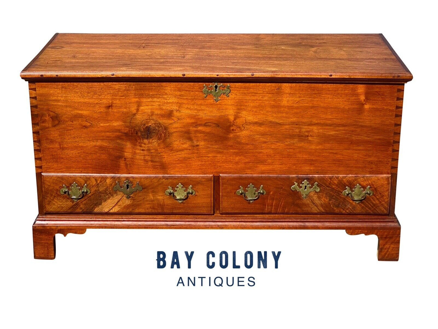 Late 18th Century Queen Anne Walnut Pennsylvania Blanket Chest With Two Drawers