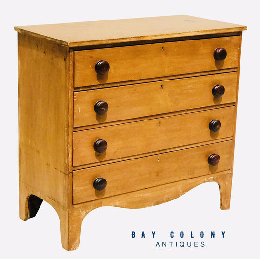 19TH C ANTIQUE COUNTRY PRIMITIVE PINE HEPPLEWHITE DRESSER / CHEST