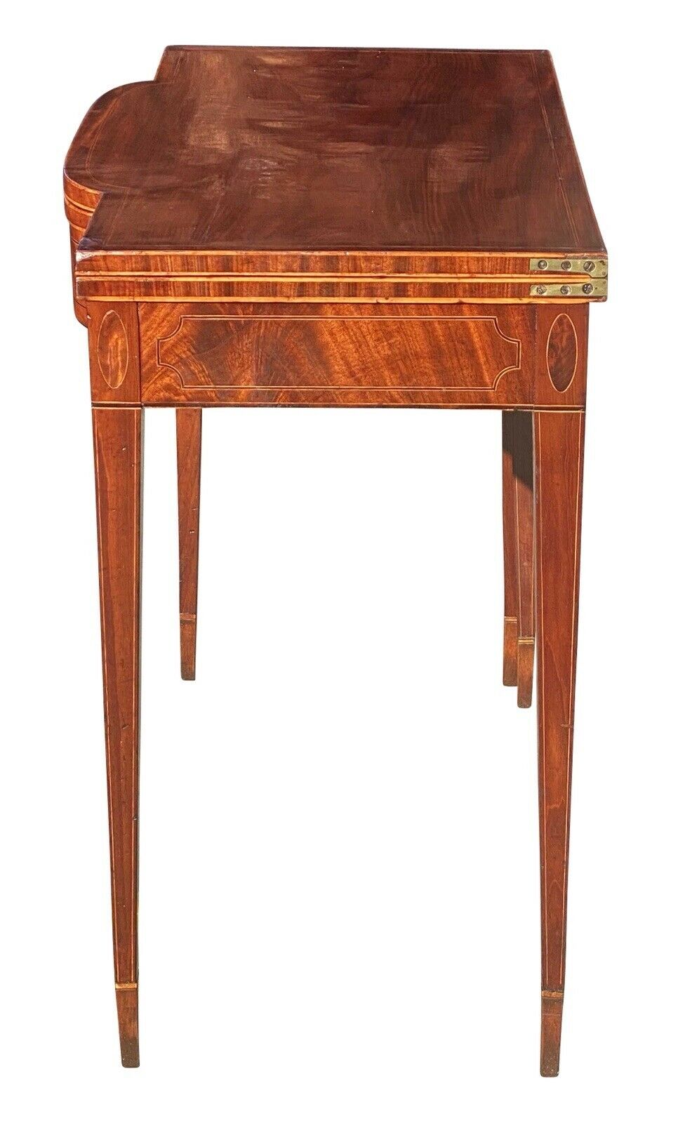 19th C Antique Mahogany Federal Period Card Table / Game Table - Daniel Clay