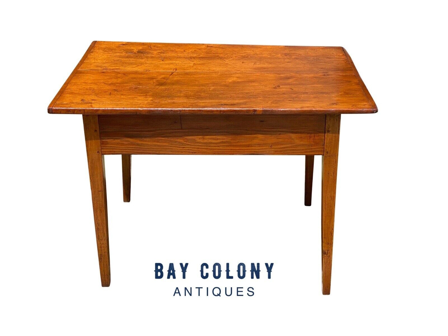 Antique New England Pumpkin Pine Tavern Table / Dining Table