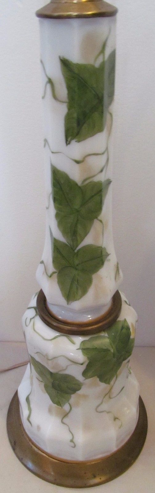 PAIR OF 1930'S FINE BRISTOL GLASS HAND PAINTED LAMPS ARTIST SIGNED "PEERL"