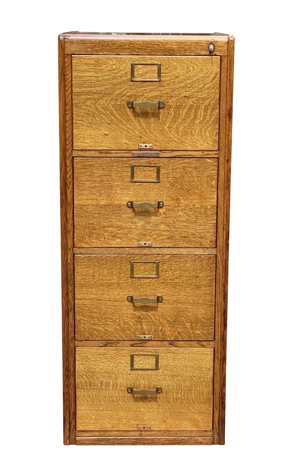 Antique Arts & Crafts Tiger Oak Legal Size File Cabinet - Library Bureau Makers