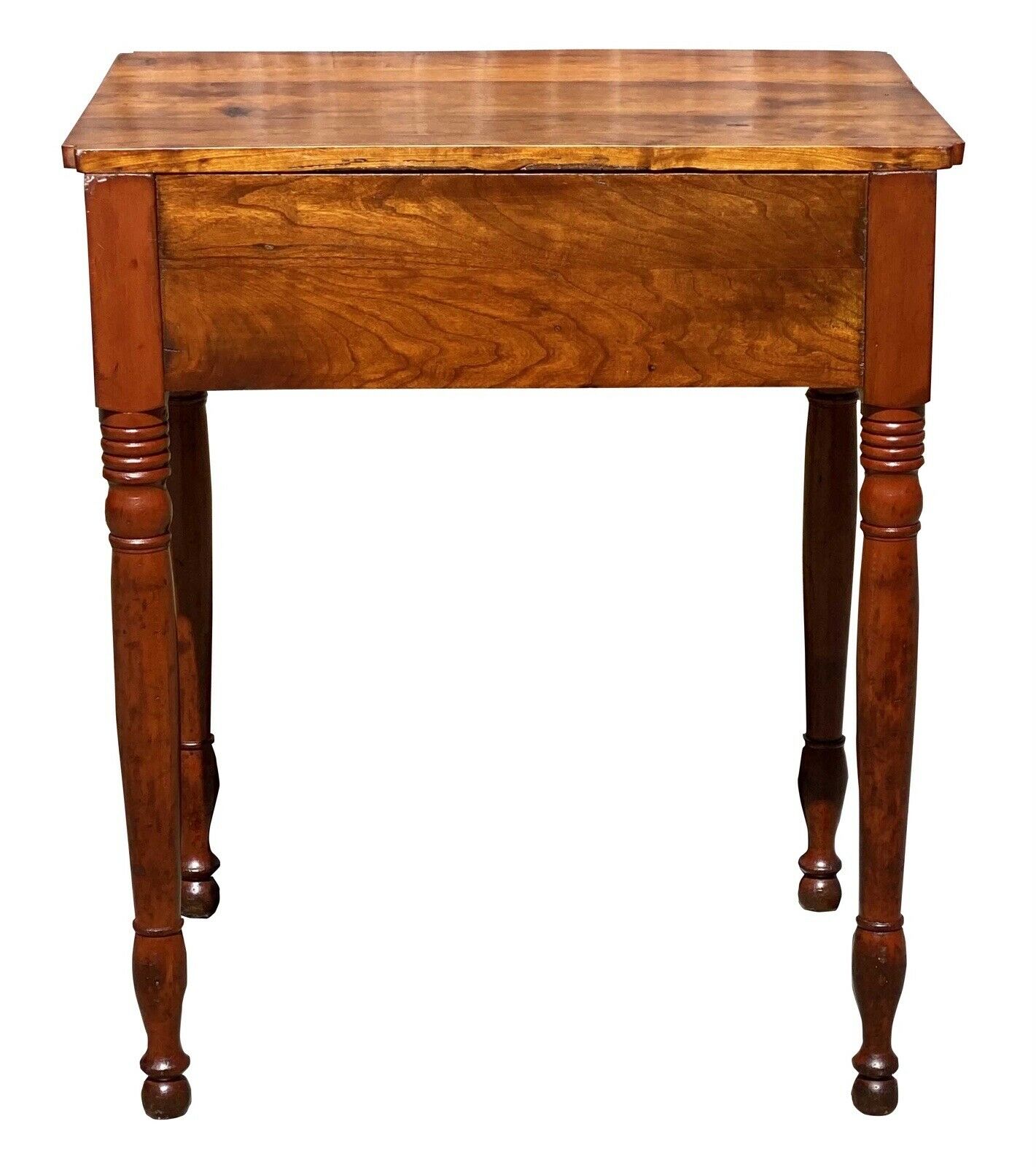 19th C Antique Sheraton Mahogany 2 Drawer Work Table / Nightstand