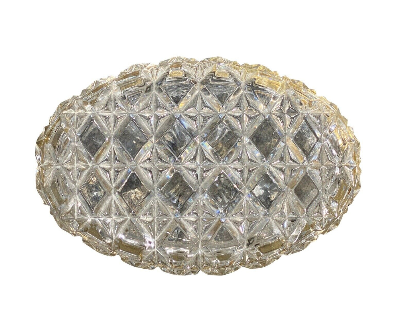 19th C Antique French Faceted Cut Crystal Jewelry Box