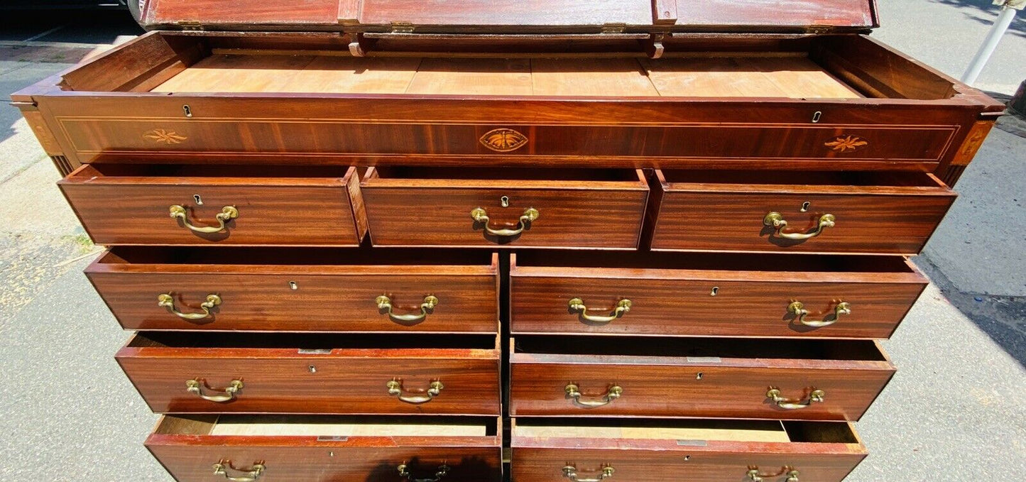 18TH C ANTIQUE FEDERAL PERIOD INLAID MAHOGANY SIDEBOARD / SERVER